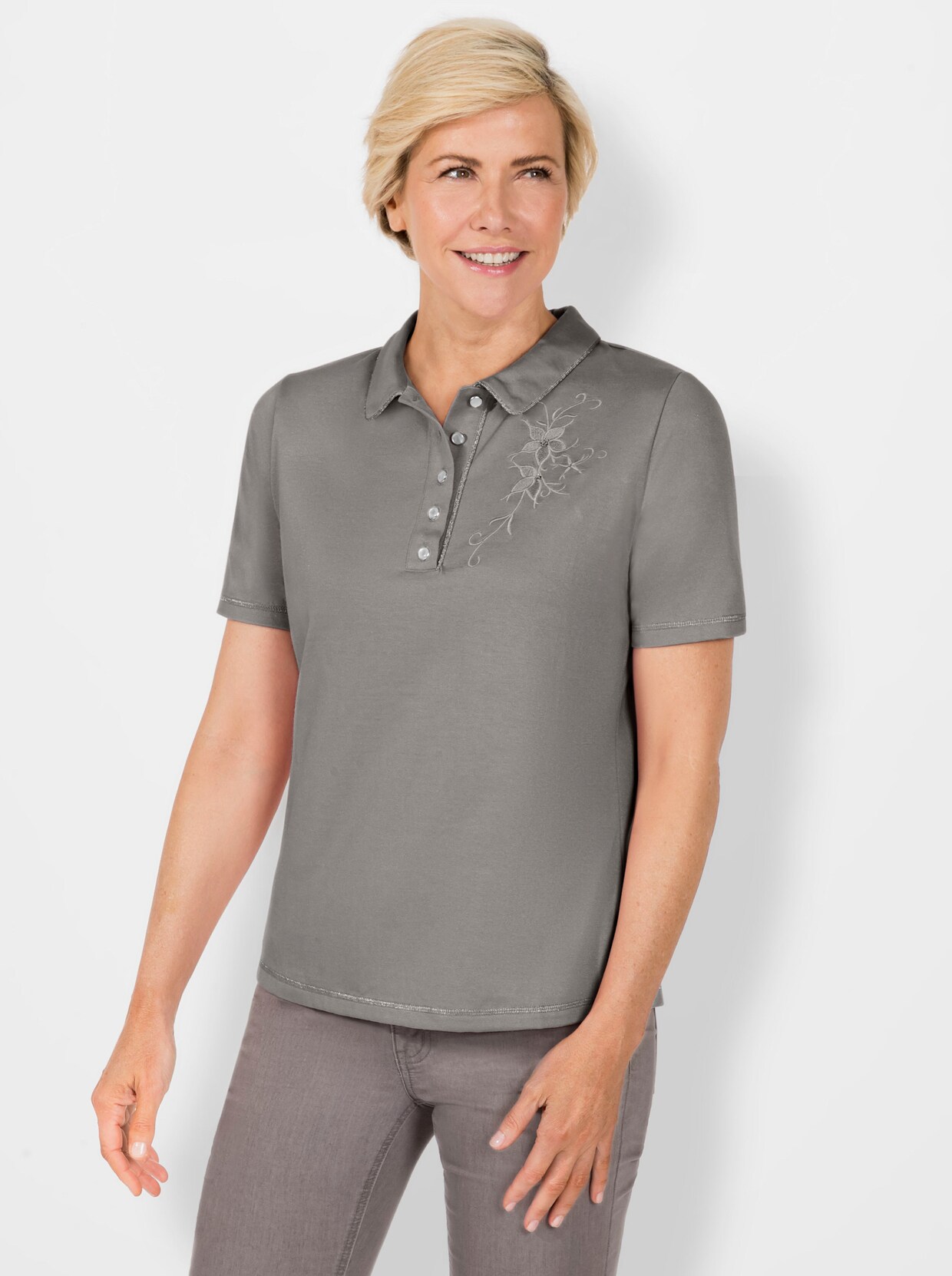 Poloshirt - steingrau
