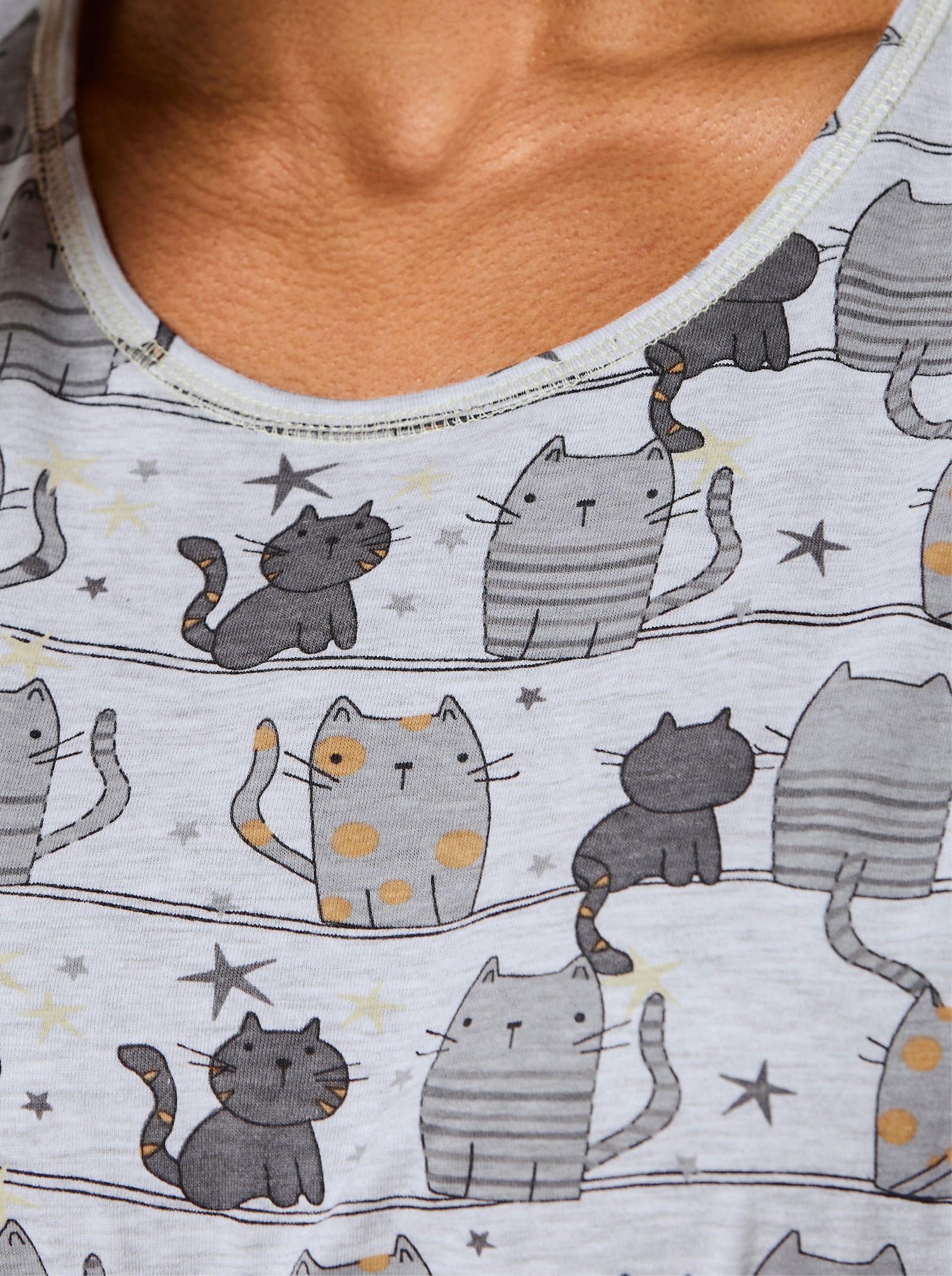 wäschepur Sleepshirts - anthrazit-bedruckt + grau-bedruckt