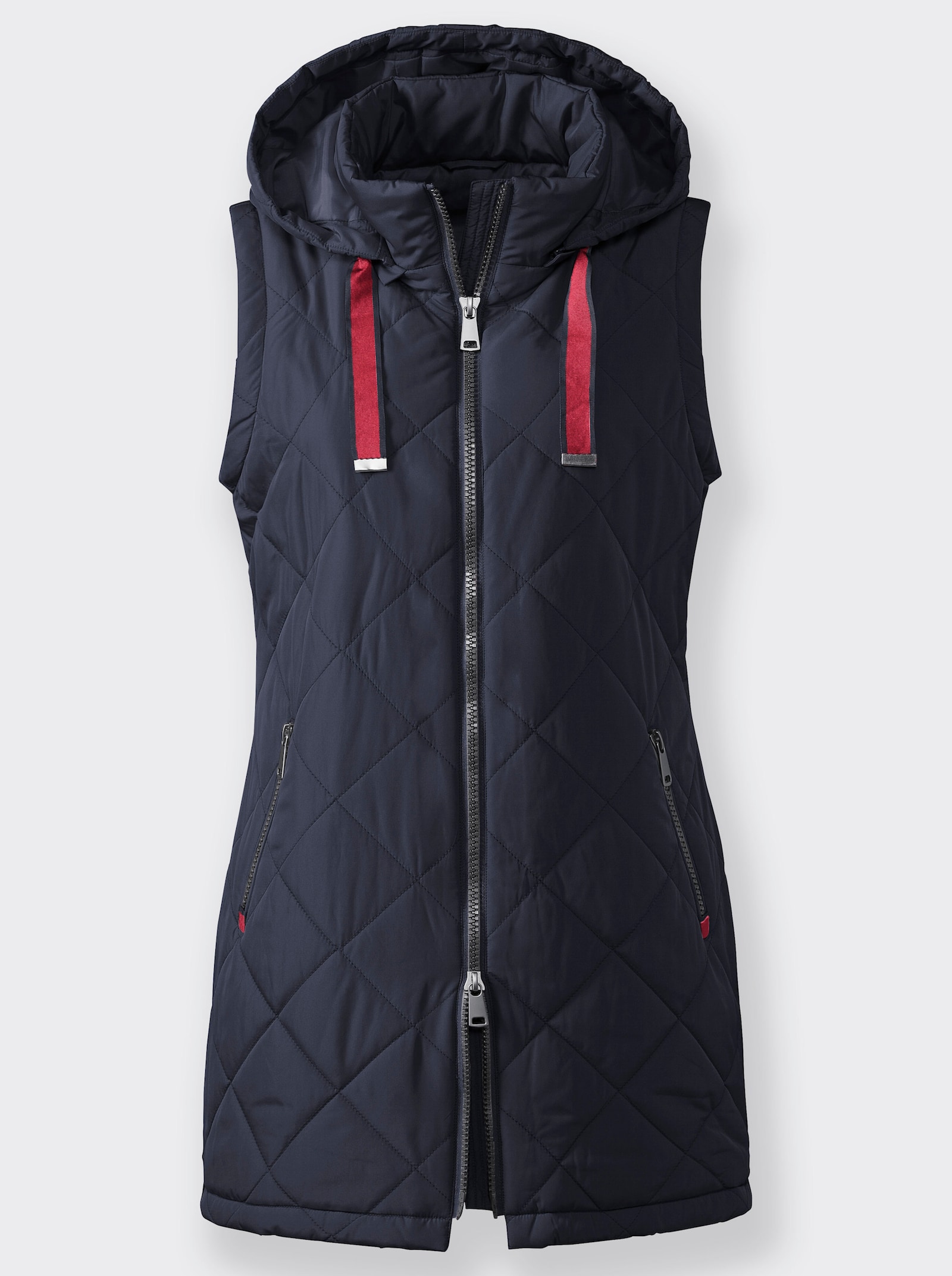 Longweste mit Rautensteppung - marine
