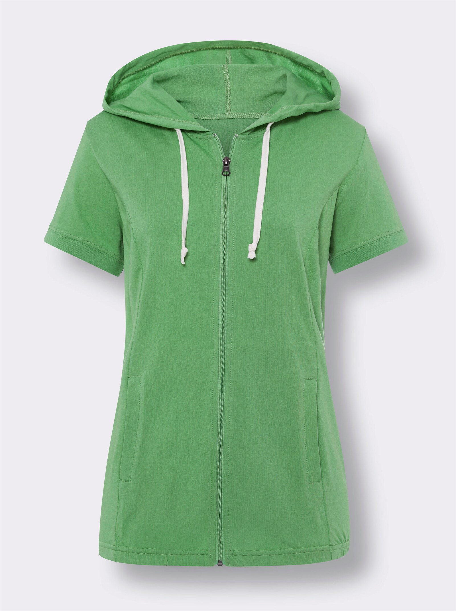 Shirtjacke mit Kapuze - apfel