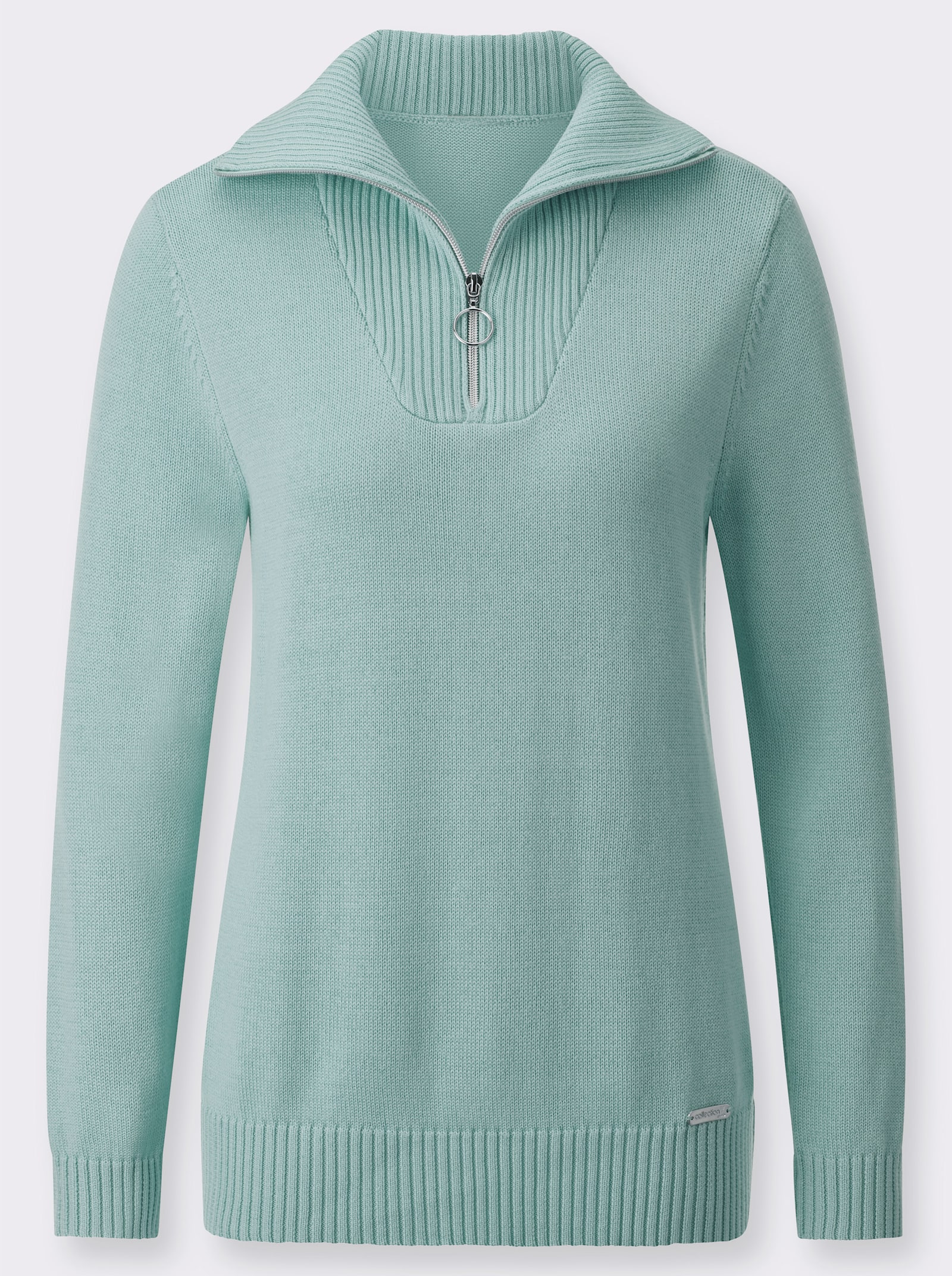 Troyer mit Reißverschluss - kalkmint