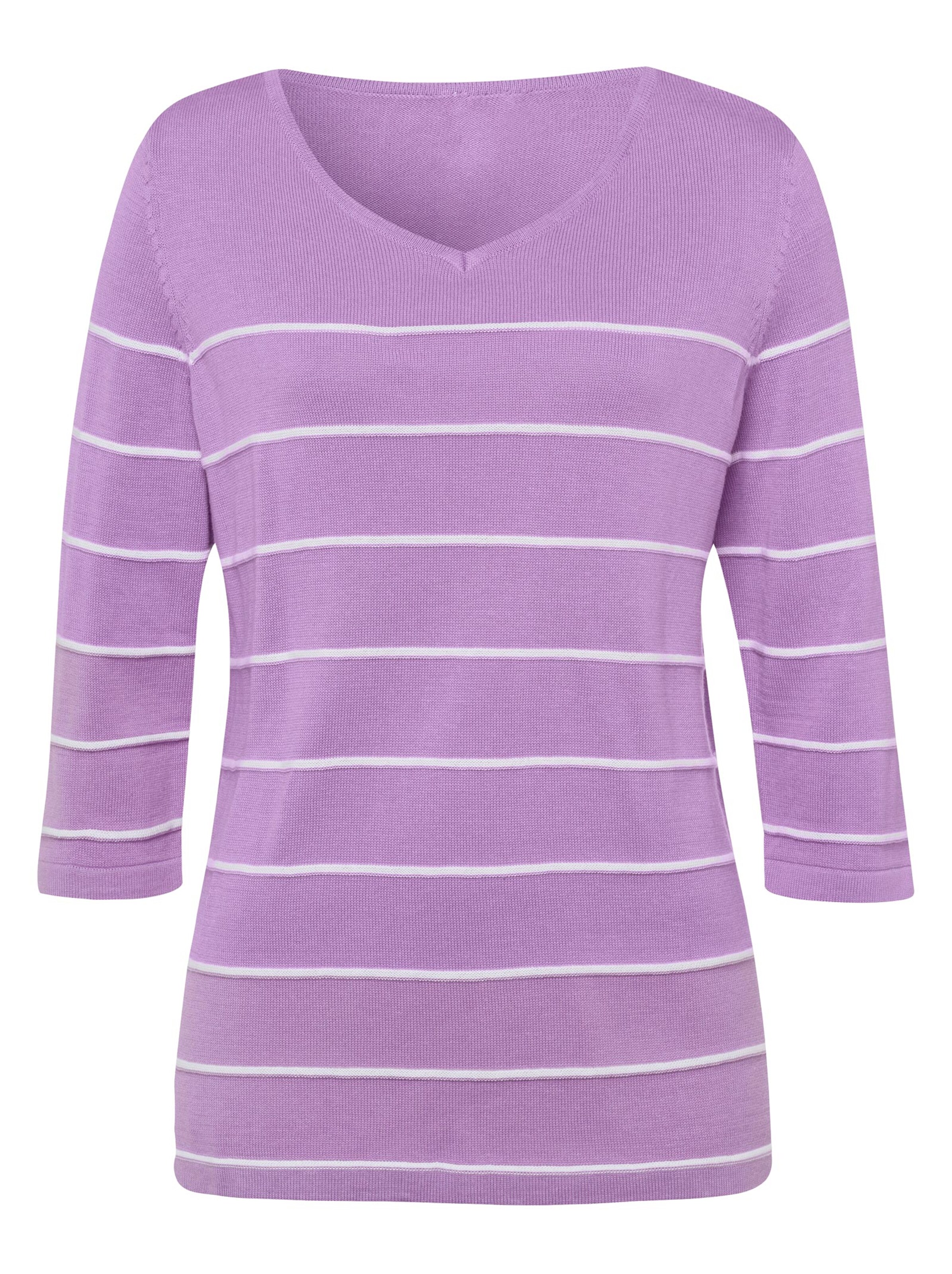 Pullover - lavendel-geringelt