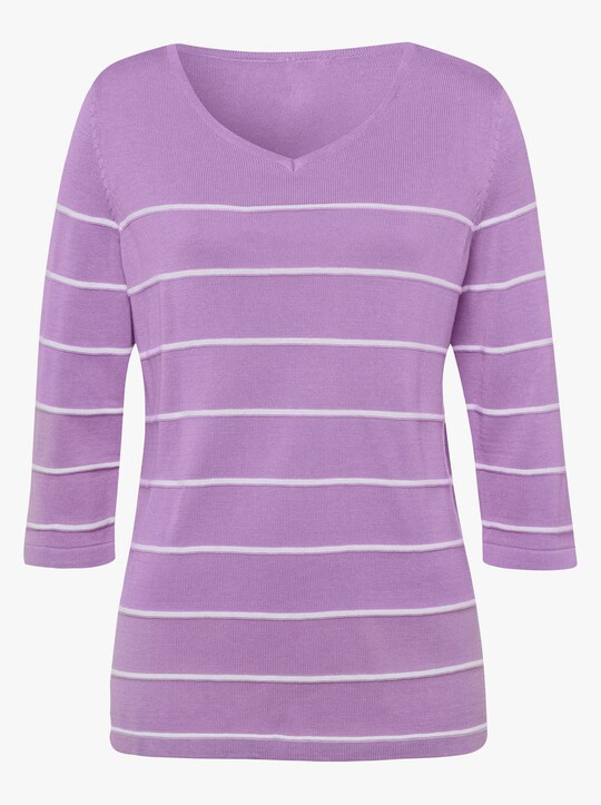 Pullover - lavendel-geringelt