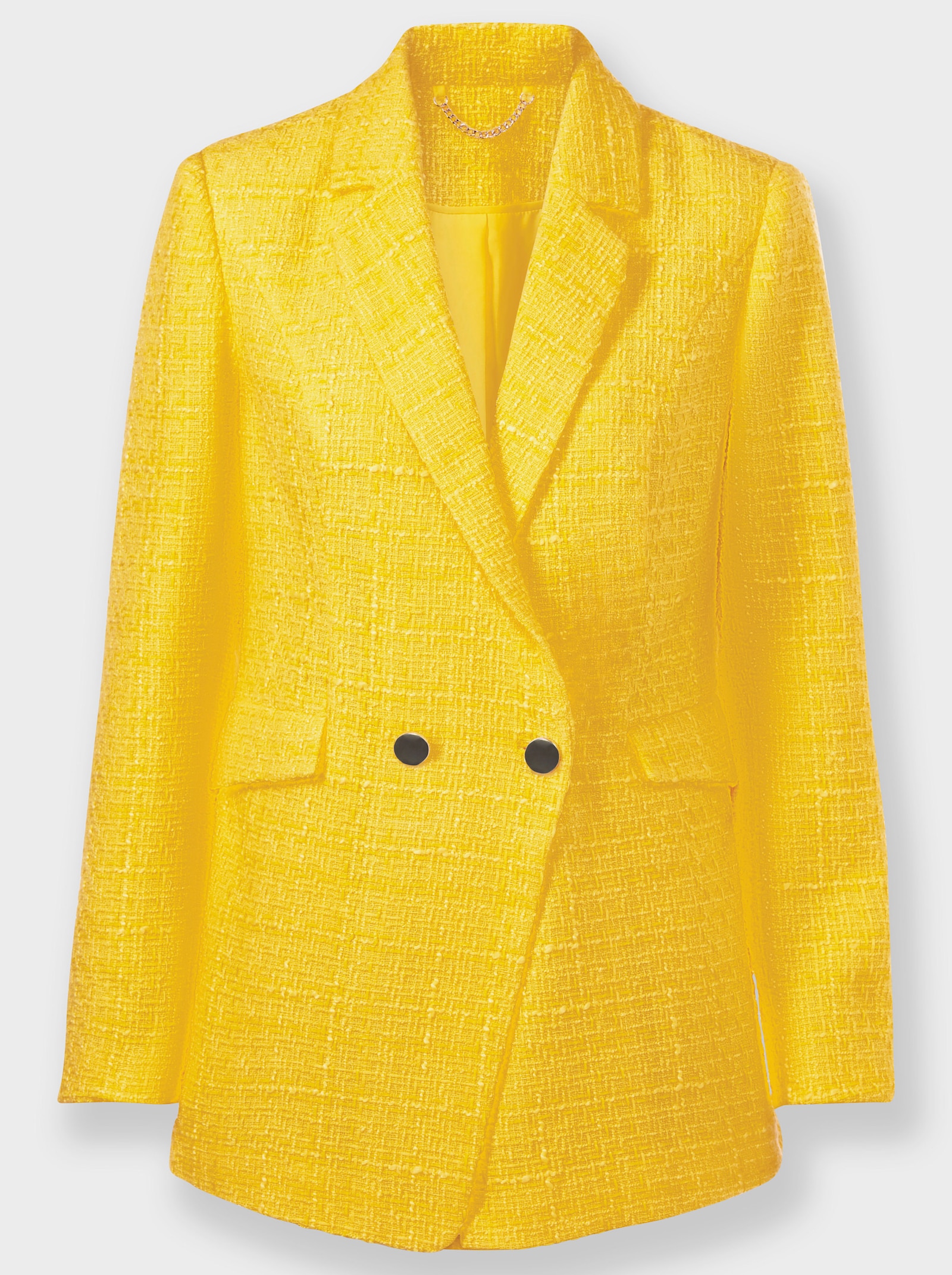 heine Bouclé-Blazer mit Schulterpolstern - sonnengelb