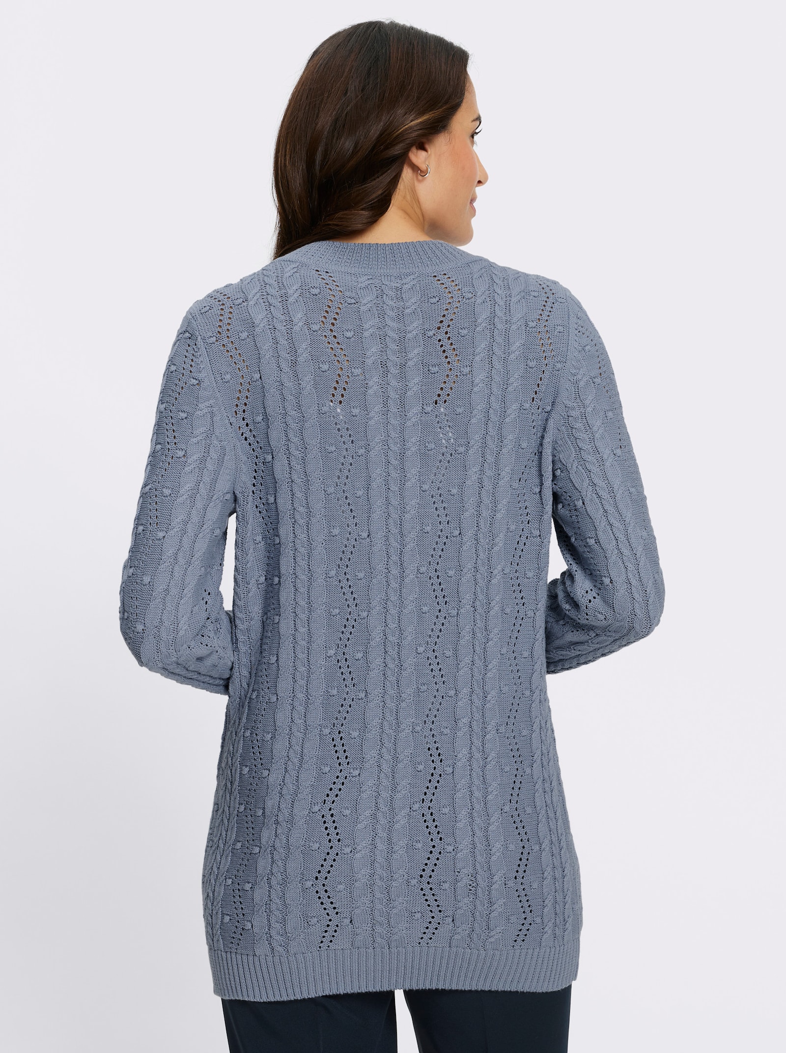 Strickjacke - taubenblau