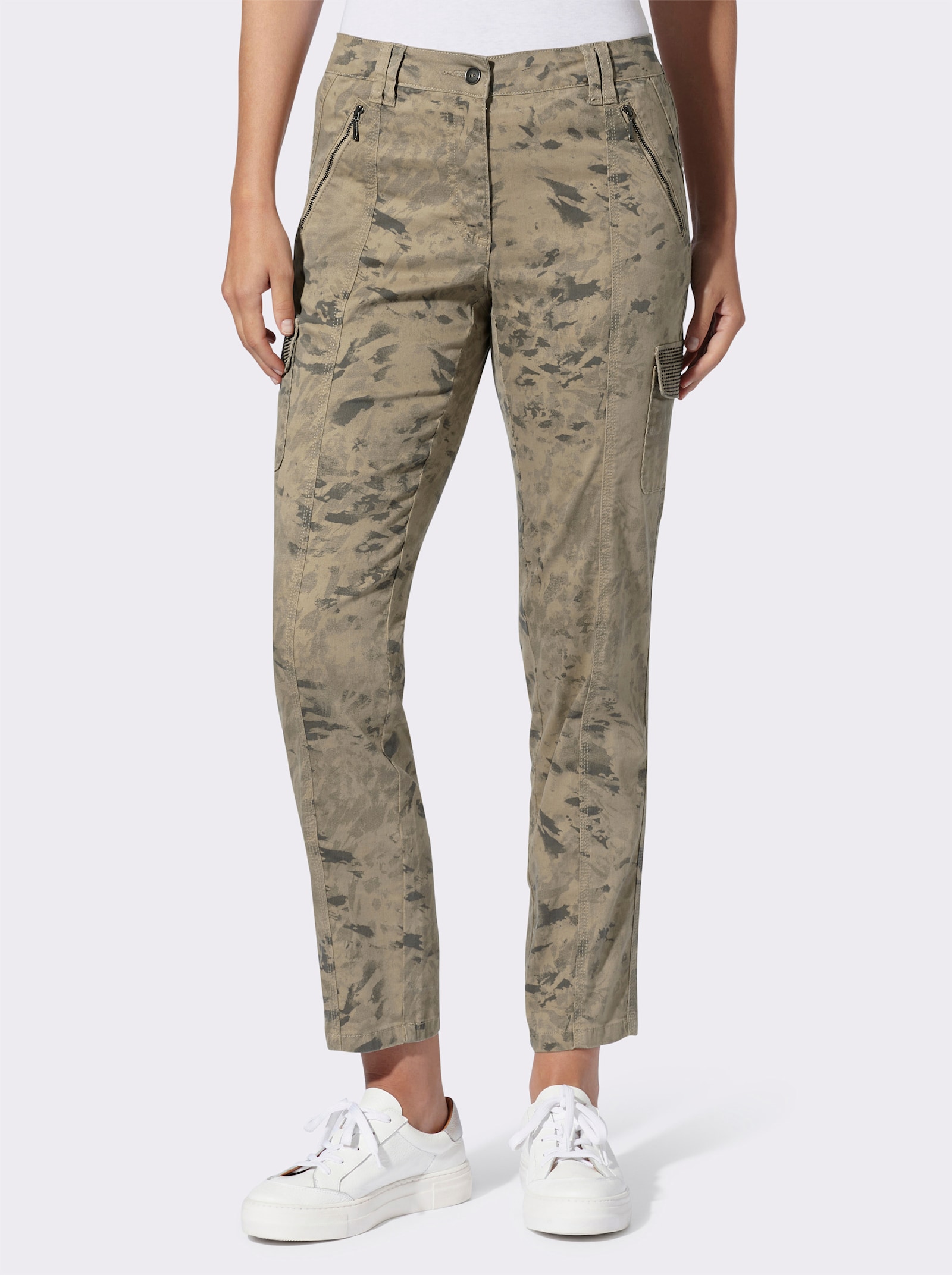 heine Cargohose mit Glitzer-Details - sesam-anthrazit-bedruckt