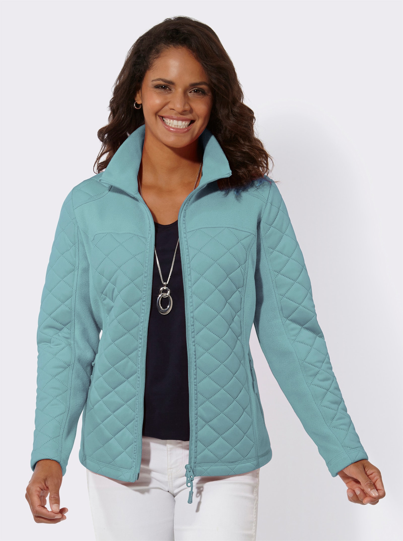 Fleecejacke mit Reißverschluss-Taschen - ozean