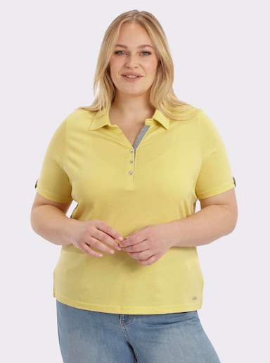 Poloshirt mit Zierriegel - zitrone