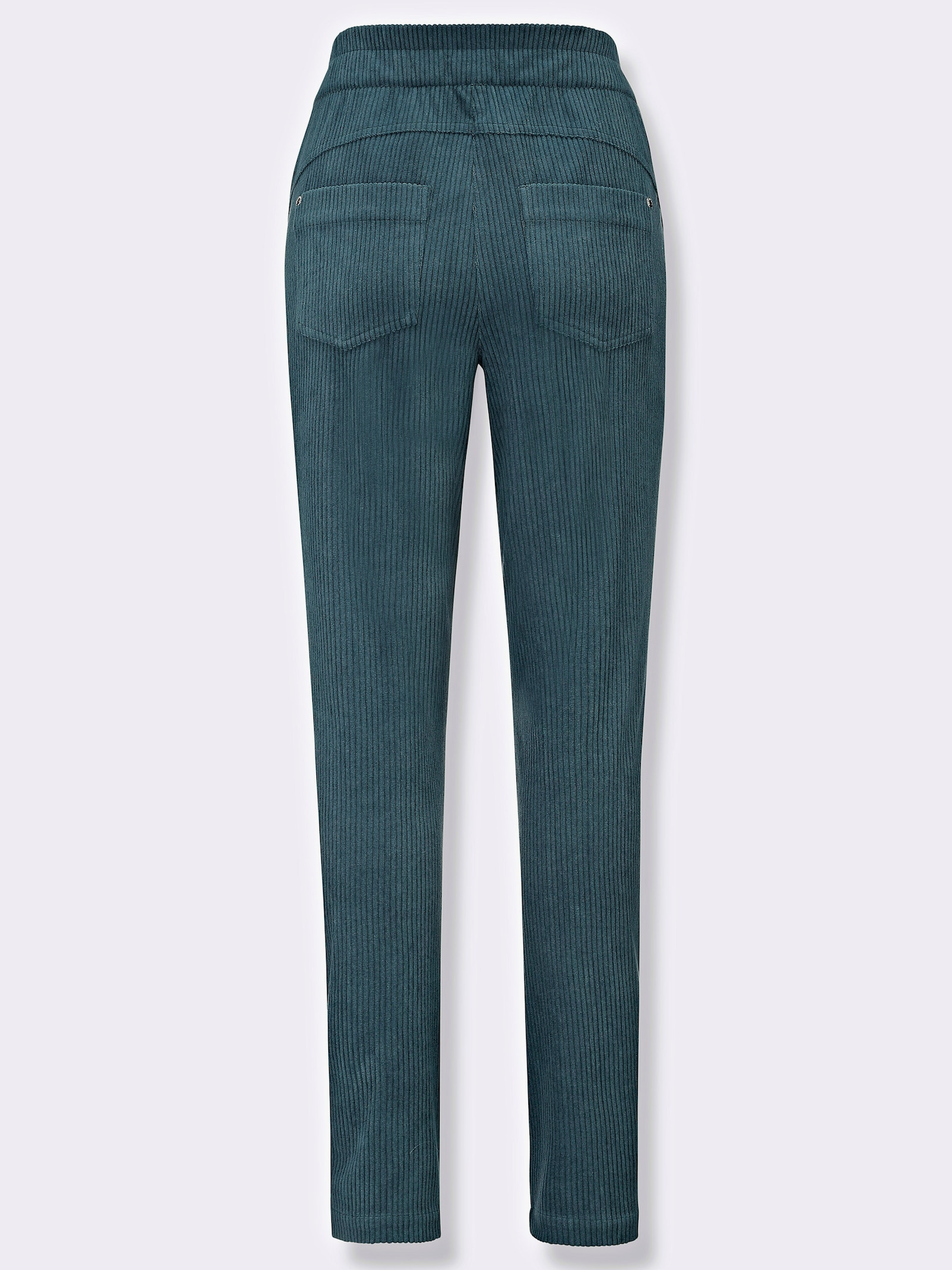 Pantalon en velours côtelé avec ceinture élastique - bleu pétrole