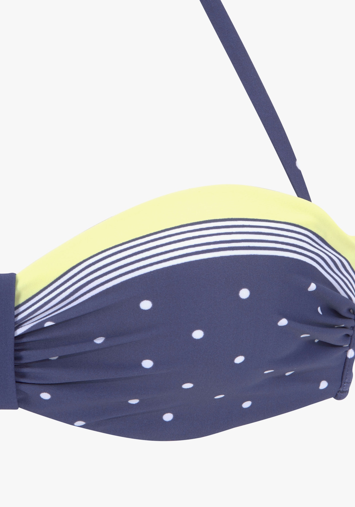 LASCANA haut de bikini bandeau à armatures - bleu-jaune imprimé