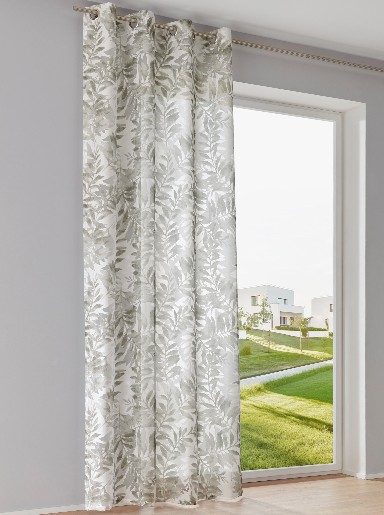 heine home Decoratieve vitrage - wit/grijs