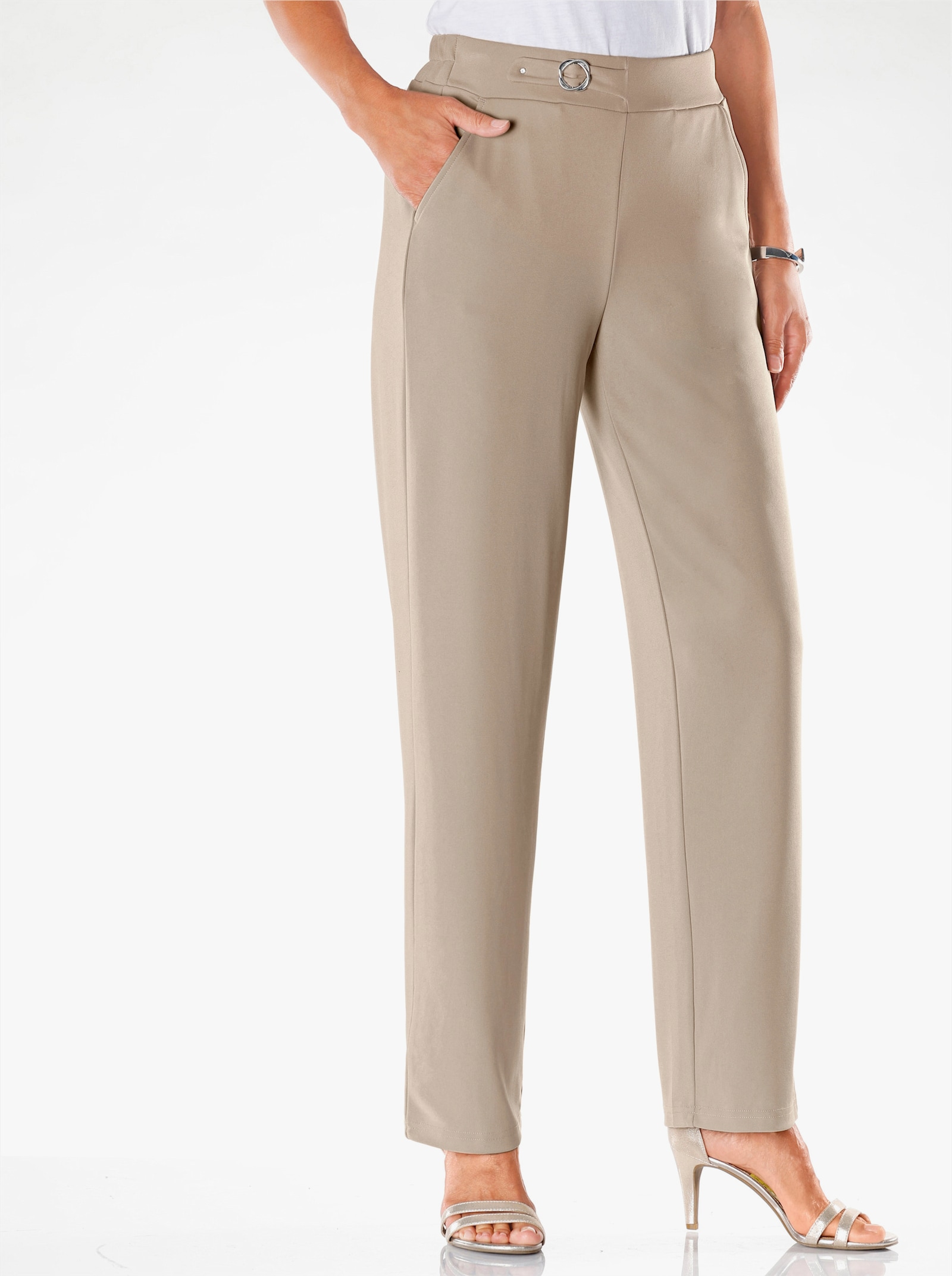 Schlupfhose mit Zierschnalle - sesam
