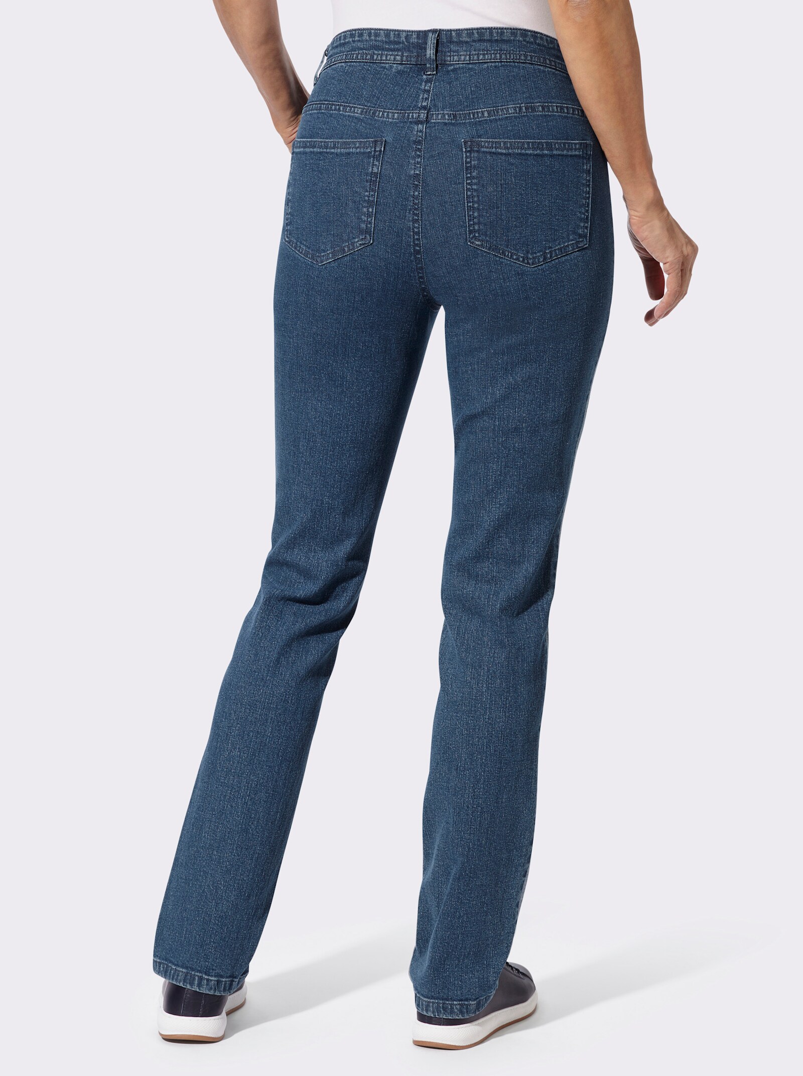 Gerade Jeans mit seitlichen Kontraststreifen - blue-stone-washed