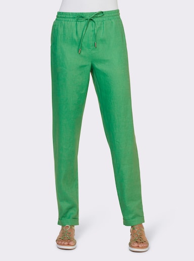 heine Pantalon en lin - vert pomme