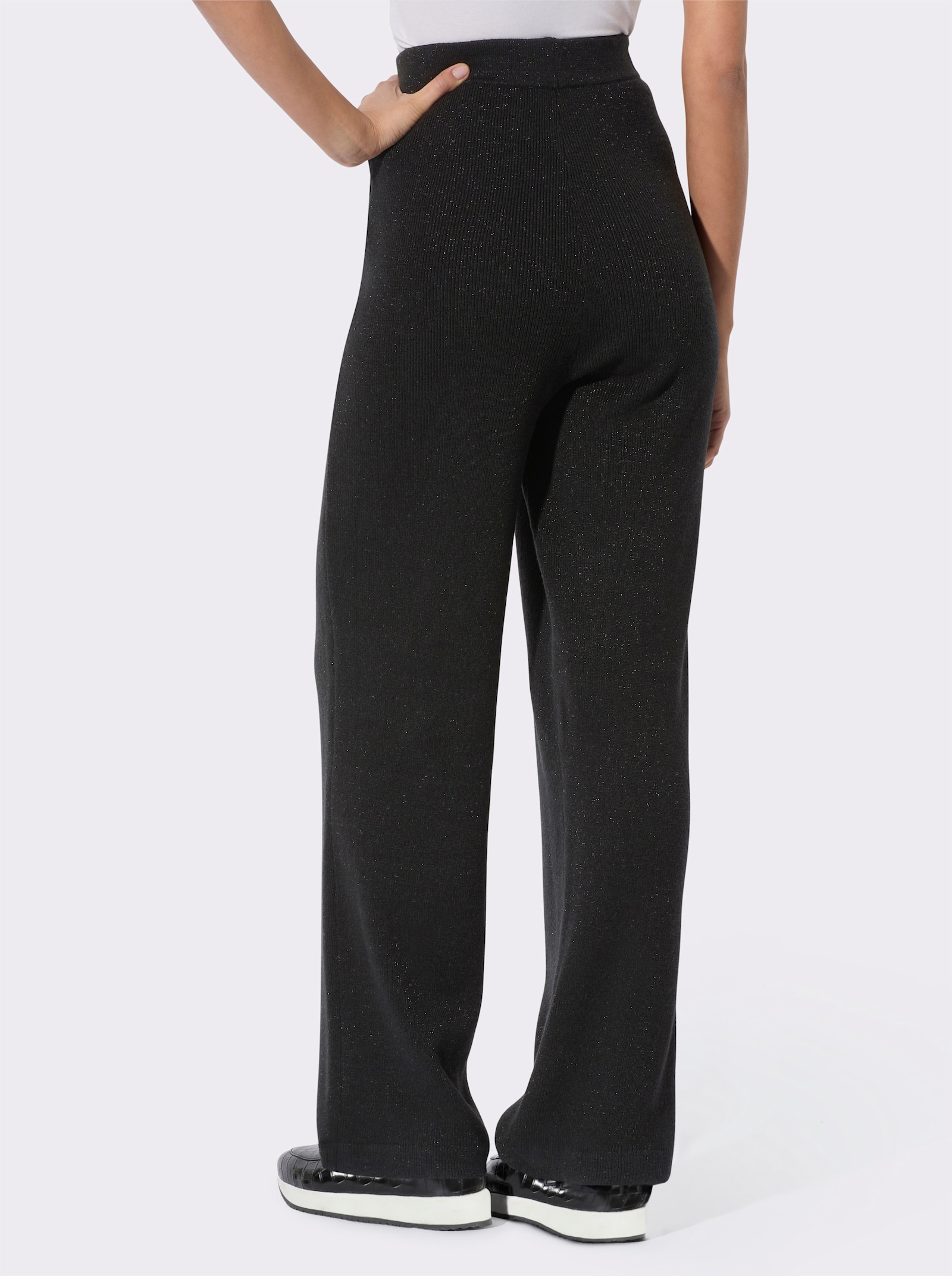 Strickhose mit Schurwoll-Anteil - schwarz