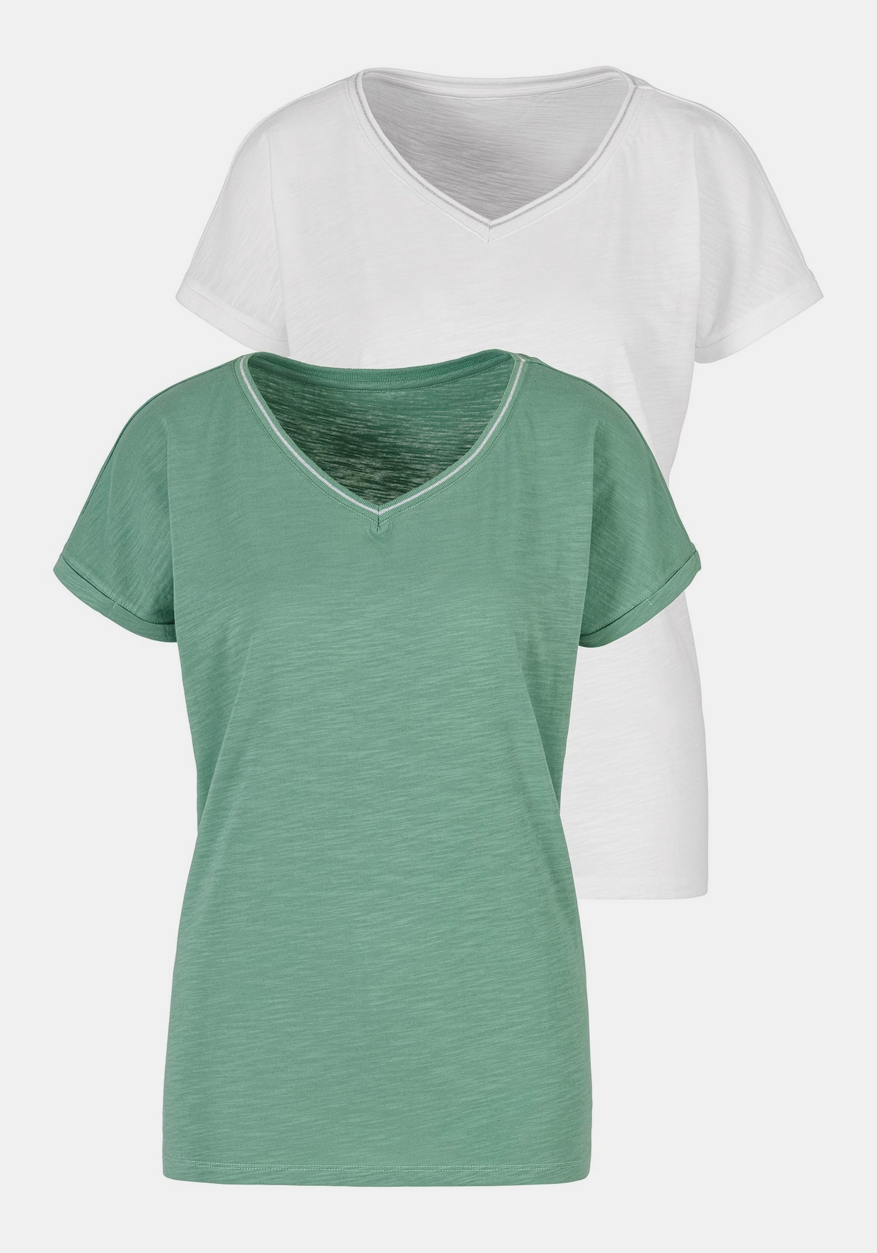 H.I.S T-Shirt - 1x mint + 1x creme