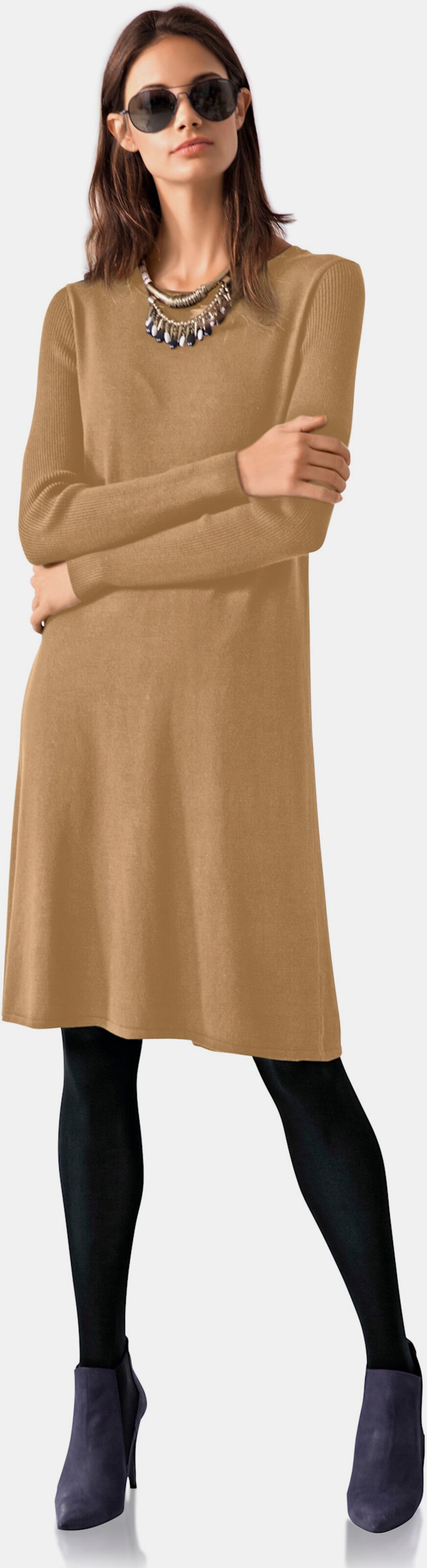 heine Strickkleid - camel