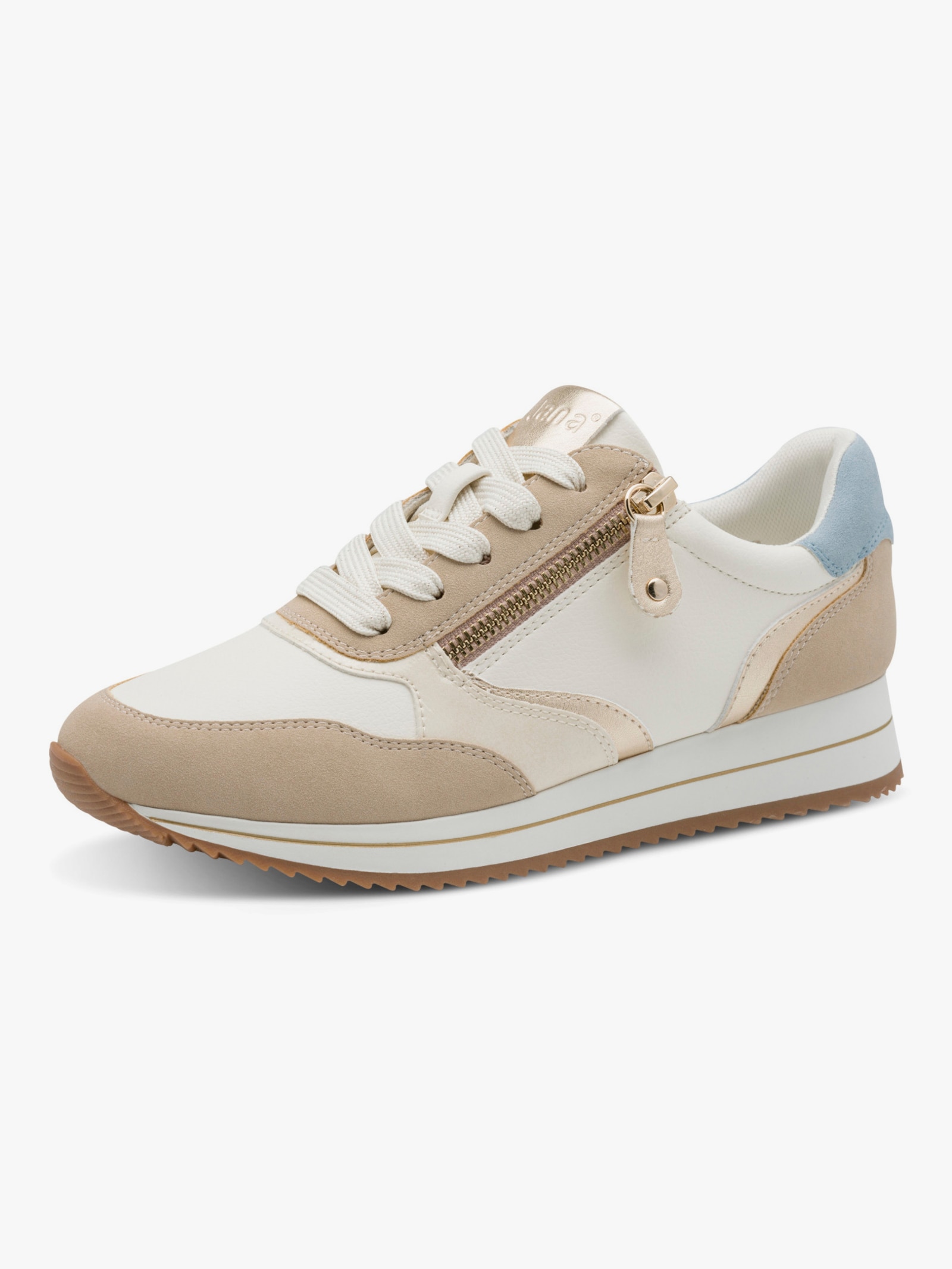 Jana Sneaker mit Leo-Details - beige
