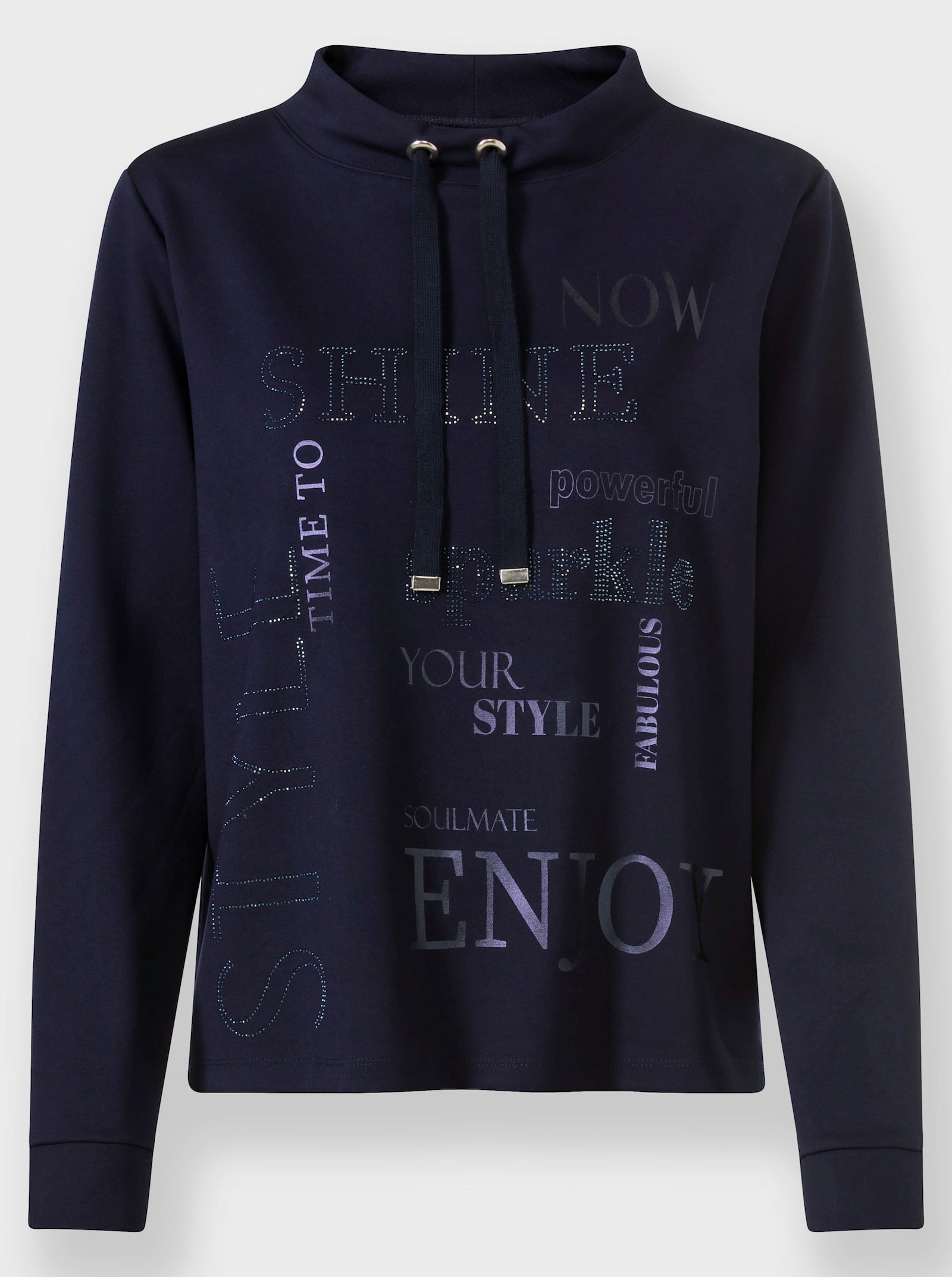 heine Sweatshirt met opstaande kraag, wijd - marine