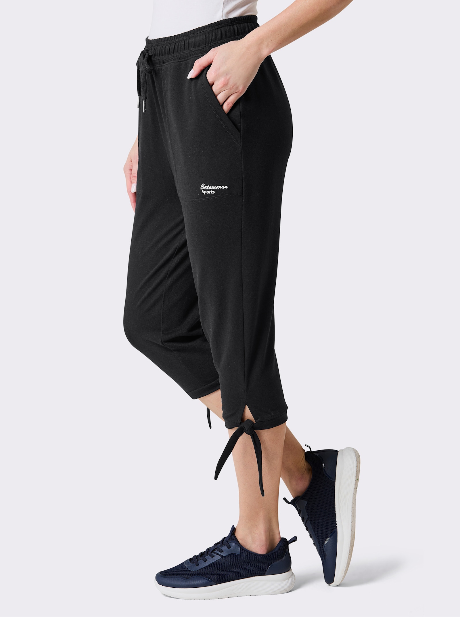 Catamaran Sports Vrijetijdsbroek met lus op de pijpzoom - zwart