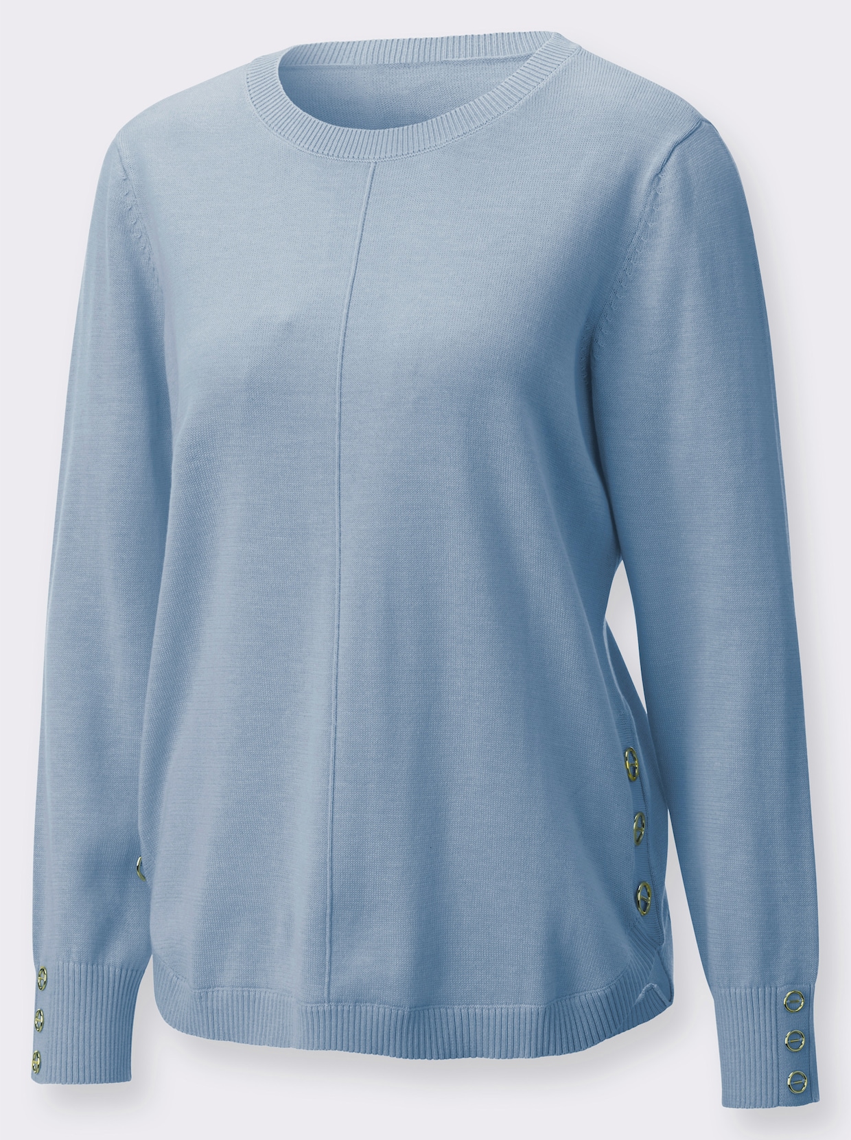 Langarm-Pullover - eisblau