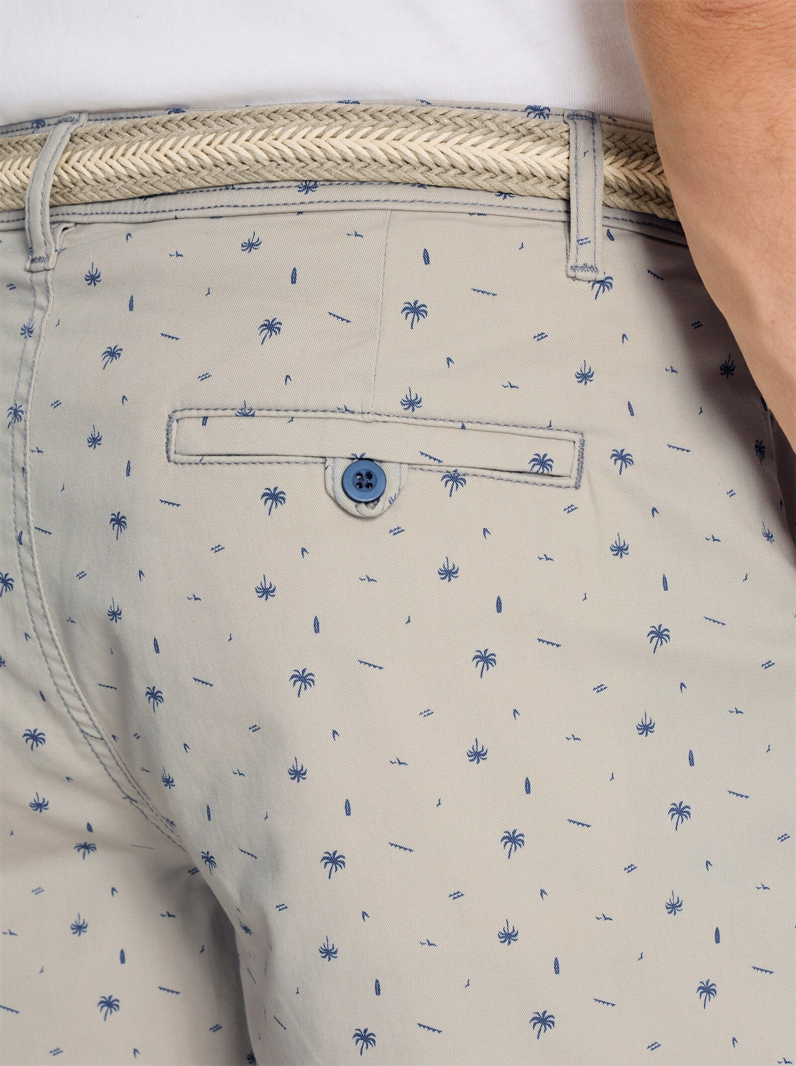 Marco Donati Bermudas mit maritimem Allover-Muster - hellgrau-bedruckt