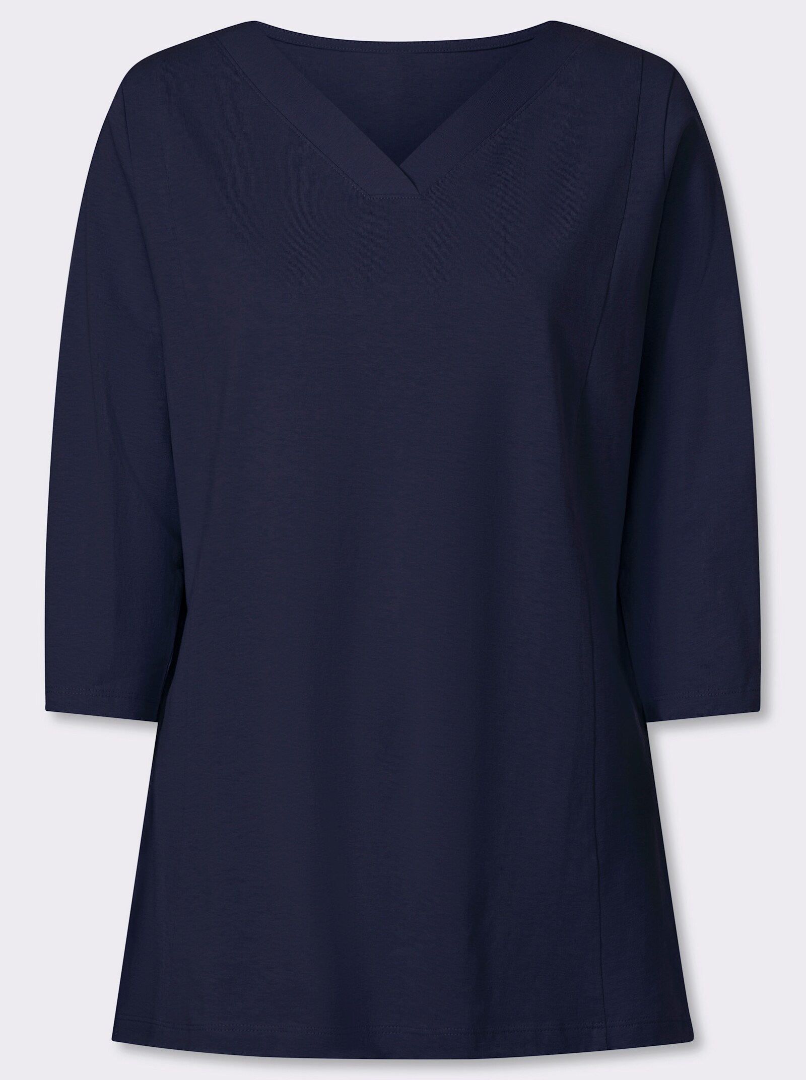 Longshirt mit überlappendem V-Ausschnitt - marine