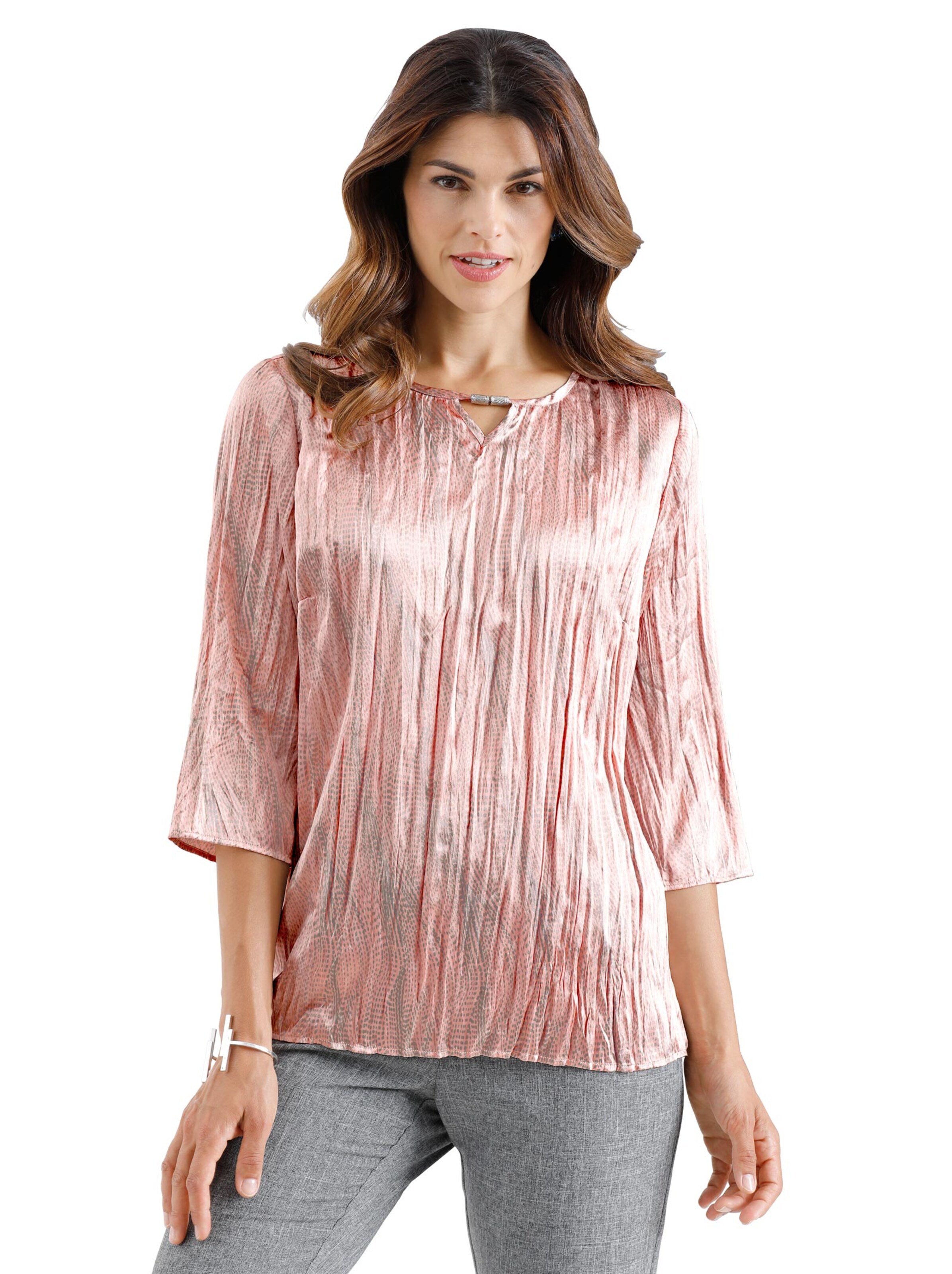 Shirt - rosé-grau-bedruckt