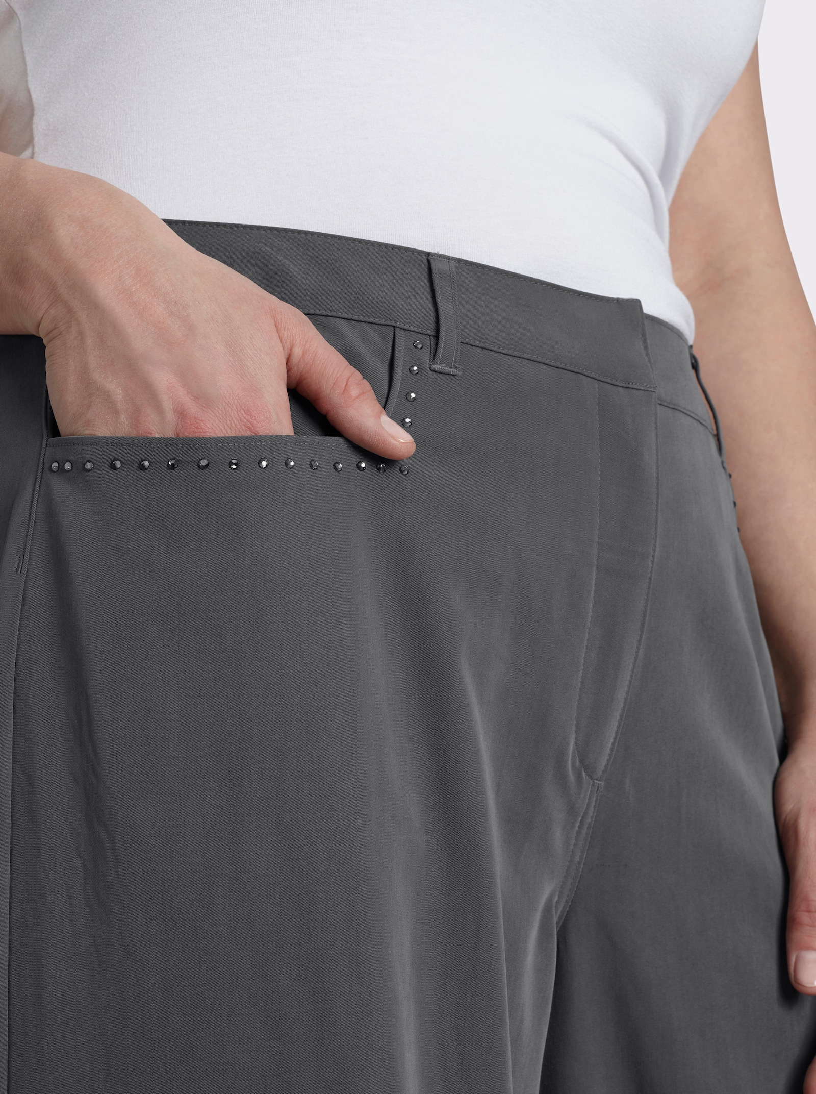 sheego Hose in weiter Form - anthrazit