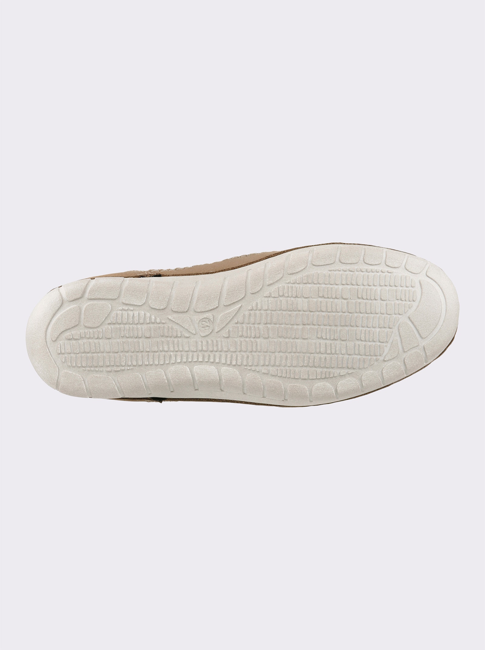 Naturläufer Slipper aus Nubukleder, mit Perforation - sand