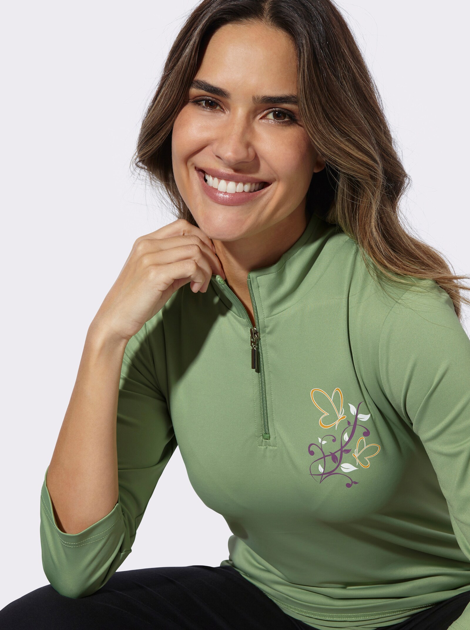 Freizeitshirt mit Druckmotiv - eucalyptus