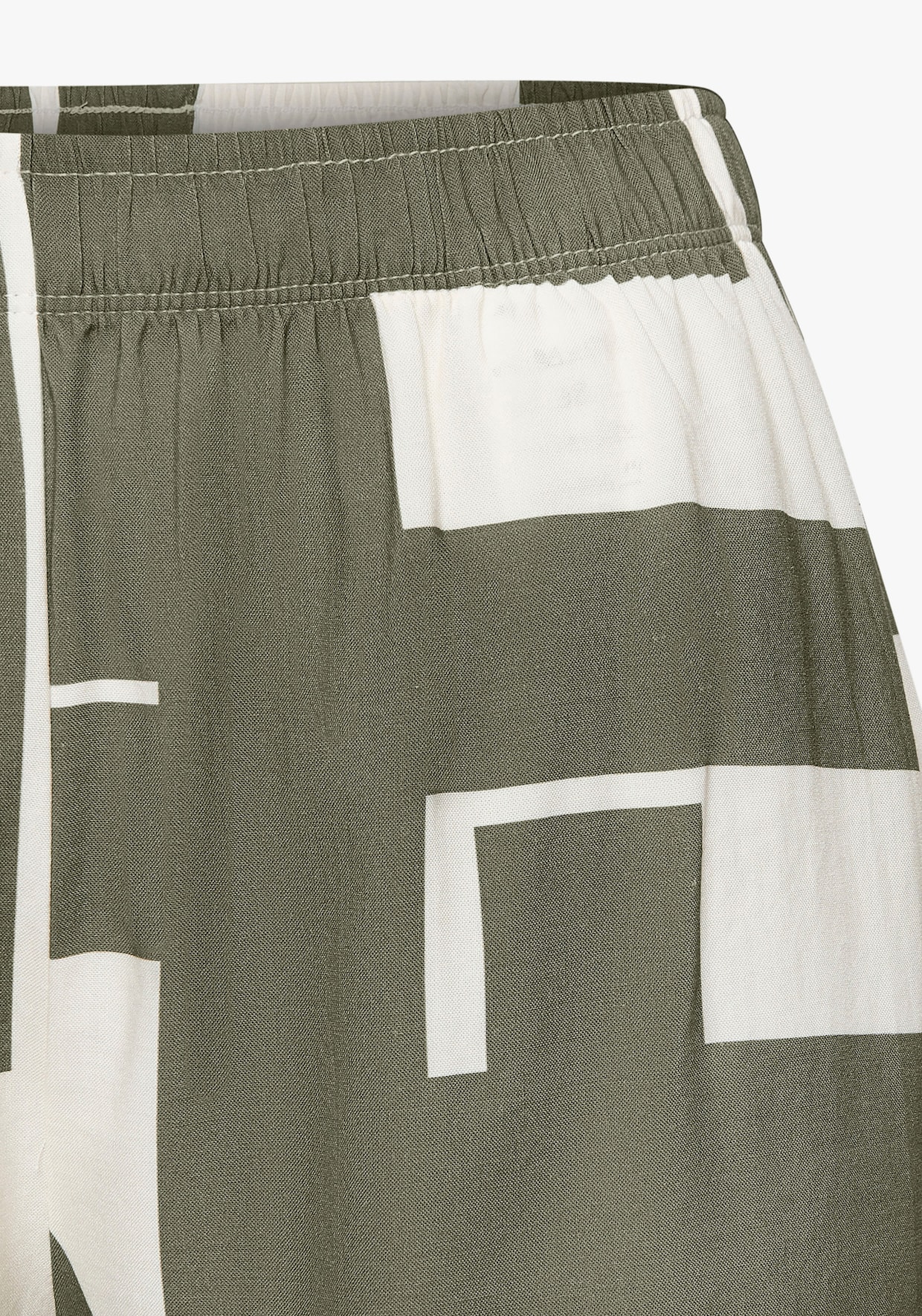 Pyjamashorts - grün-weiß-gemustert