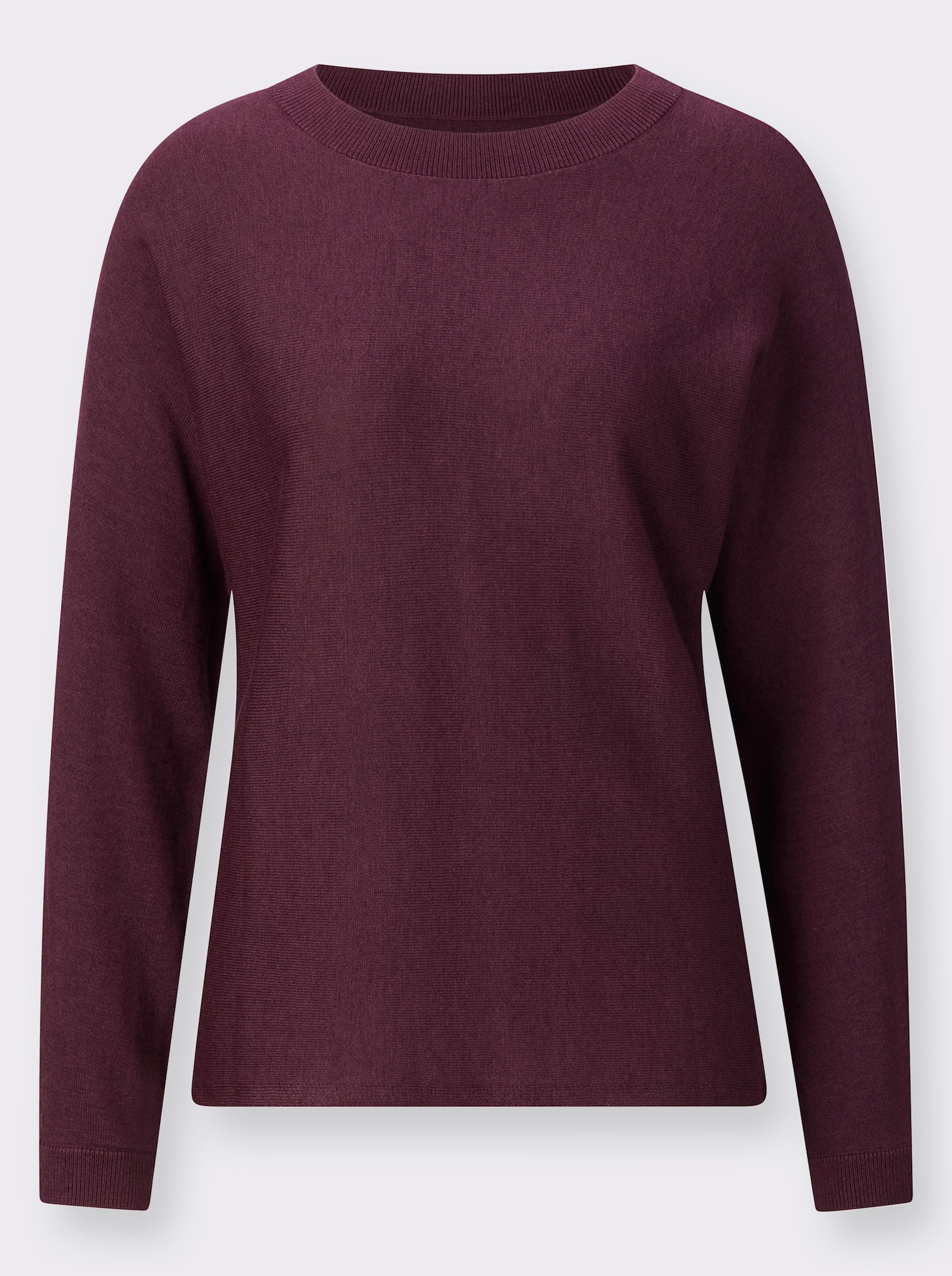 Fledermauspullover mit 5% Kaschmir - burgund-meliert