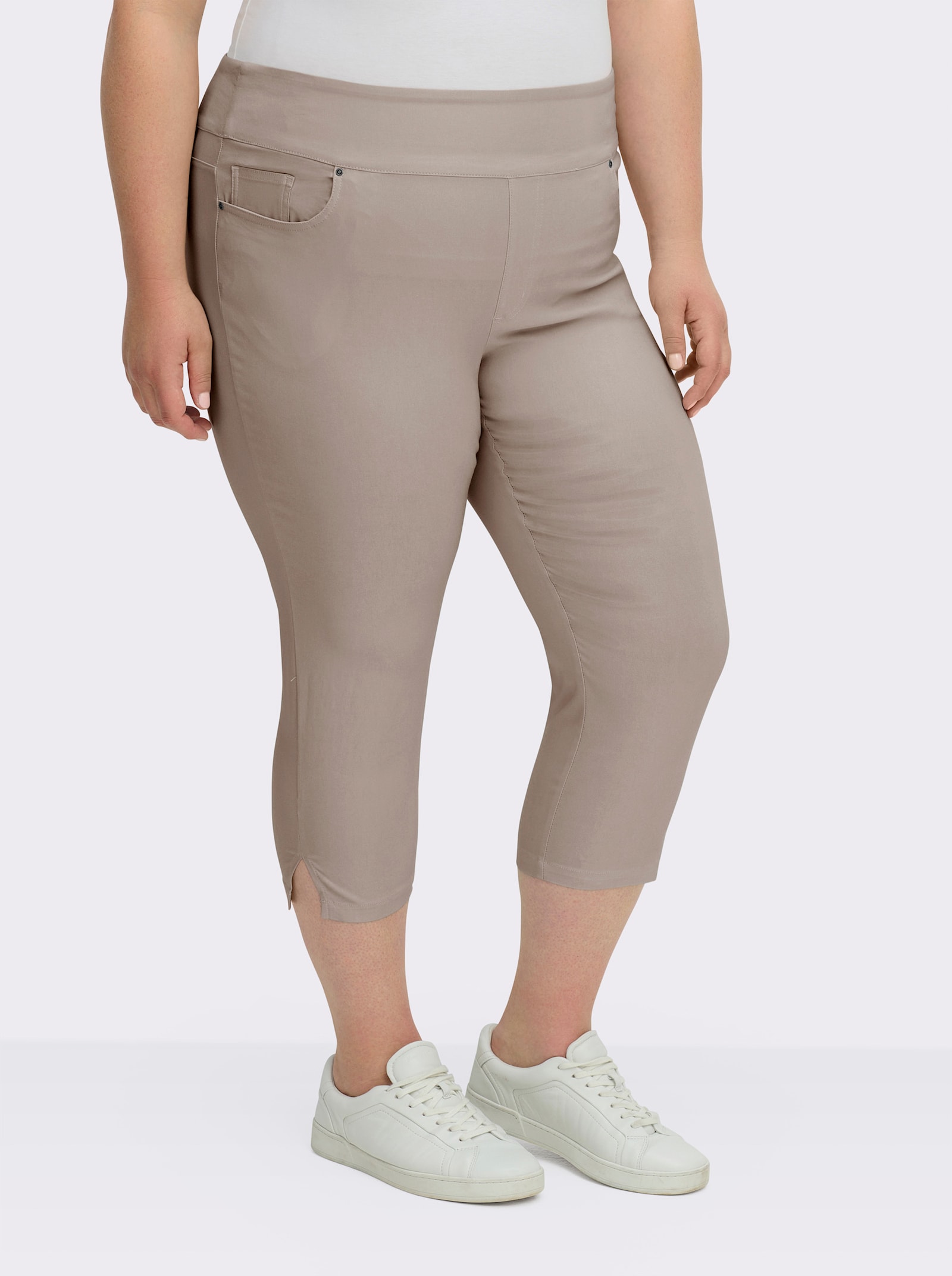 Stretch-Hose in Wadenlänge - stein