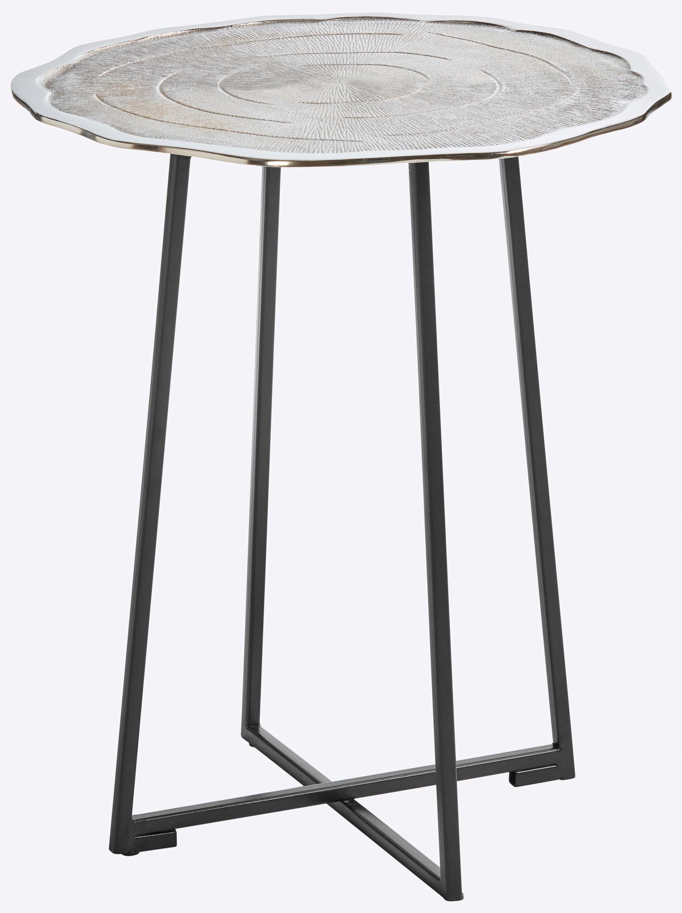 Möbel Tische heine home Beistelltisch in silberfarben-schwarz 