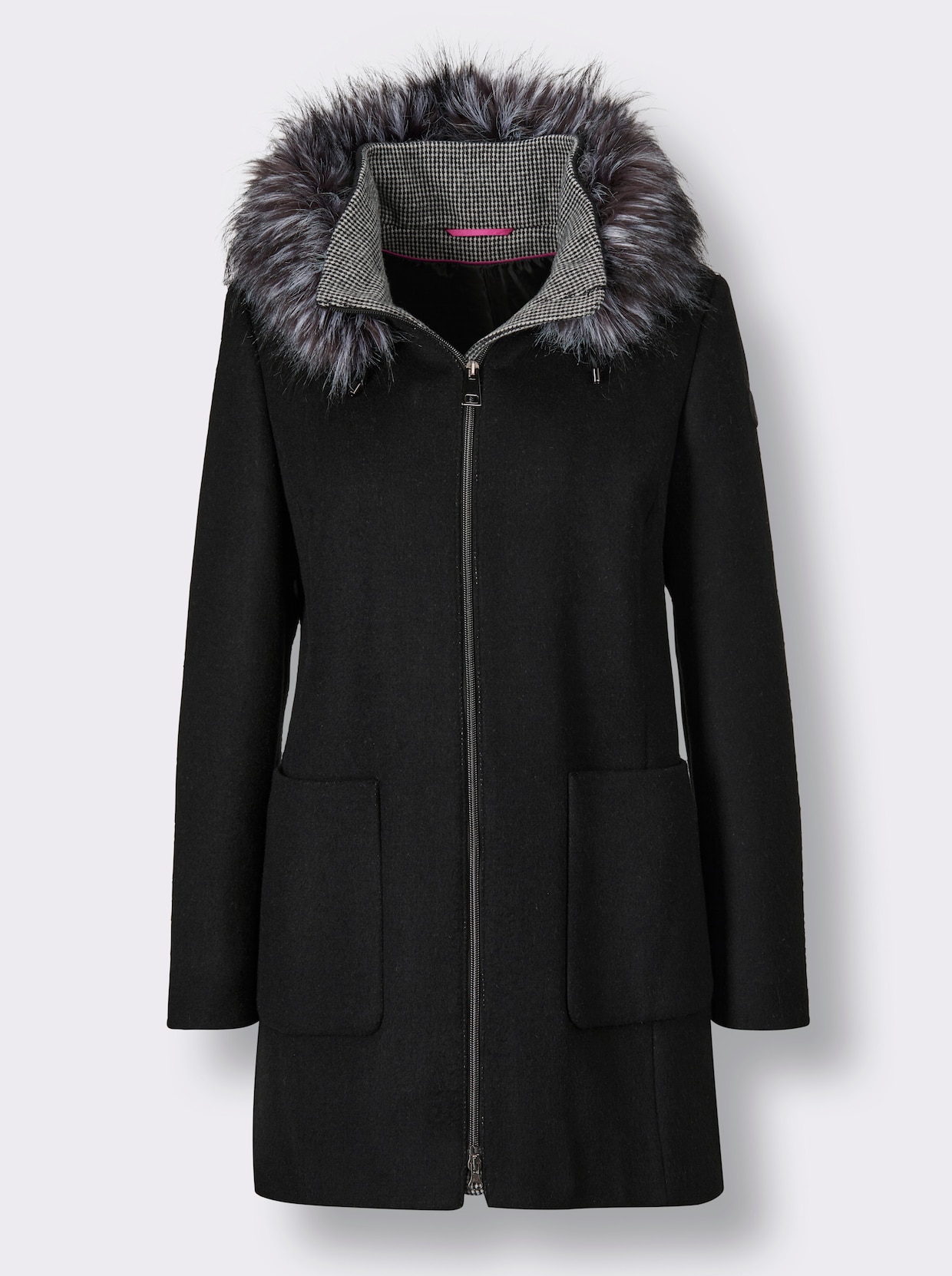 Manisa Wollmix-Jacke - schwarz