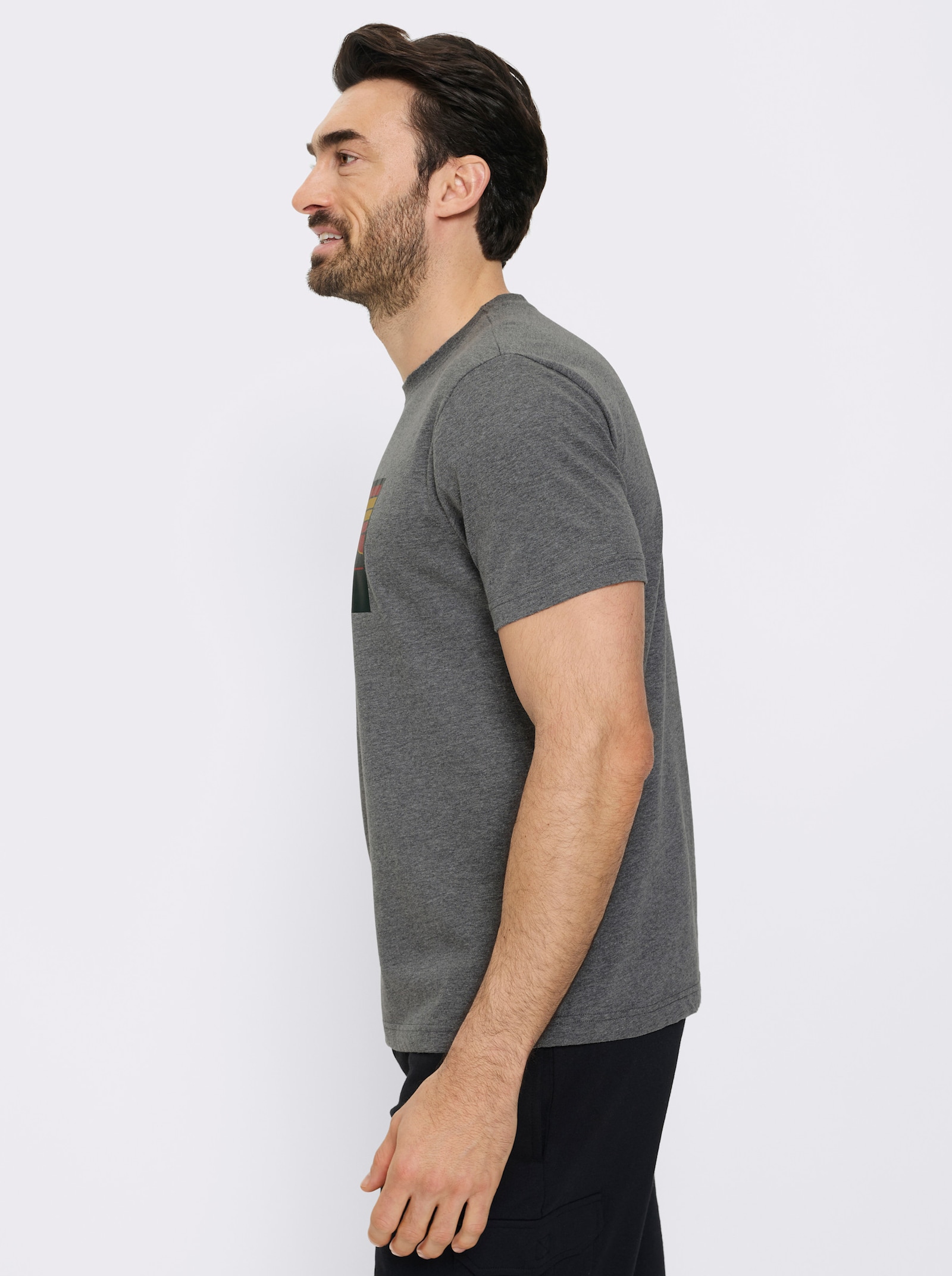 Catamaran Sports Freizeitshirt mit Berg-Motiv - anthrazit-meliert