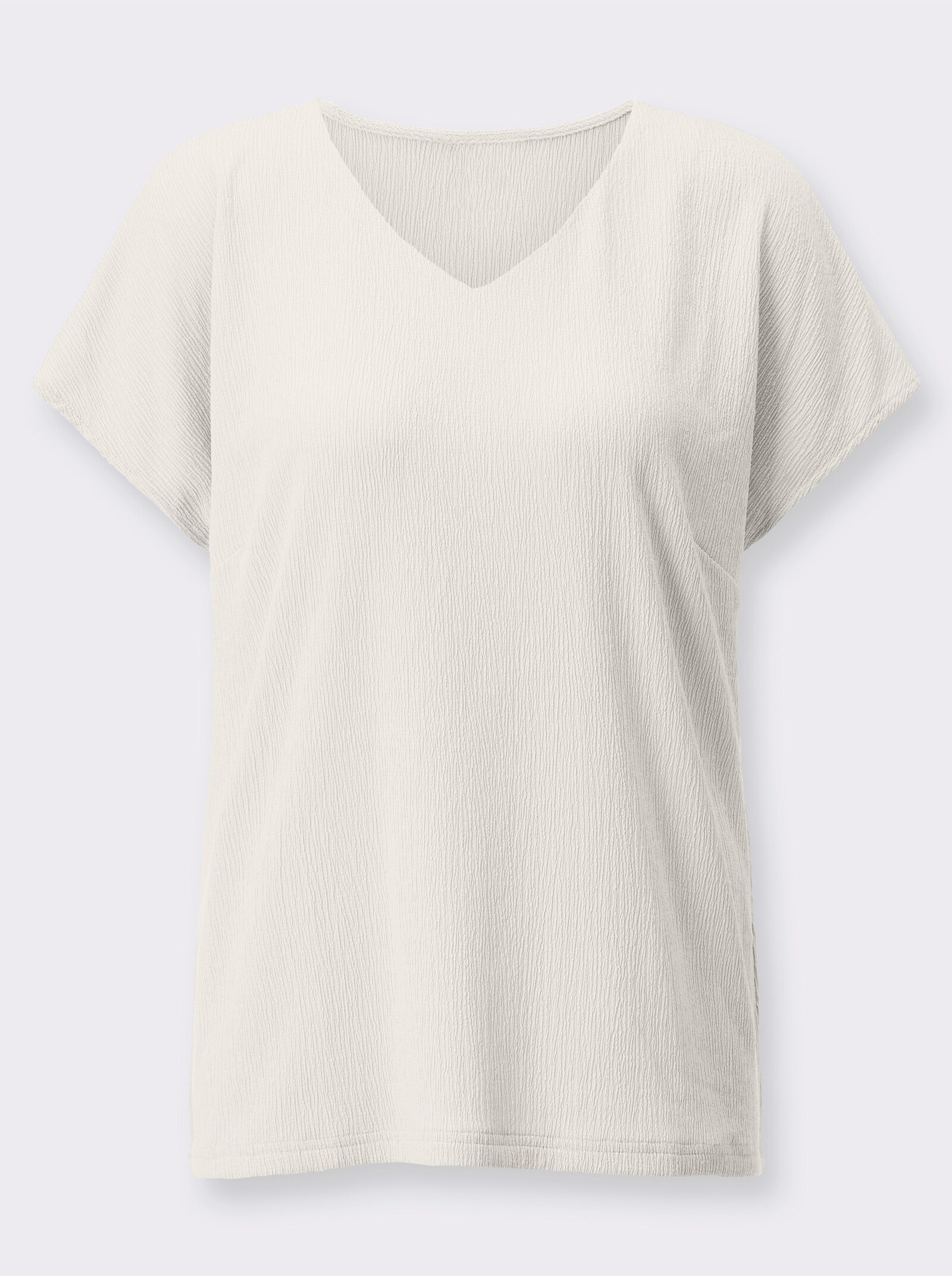 Comfortblouse met V-hals - ecru