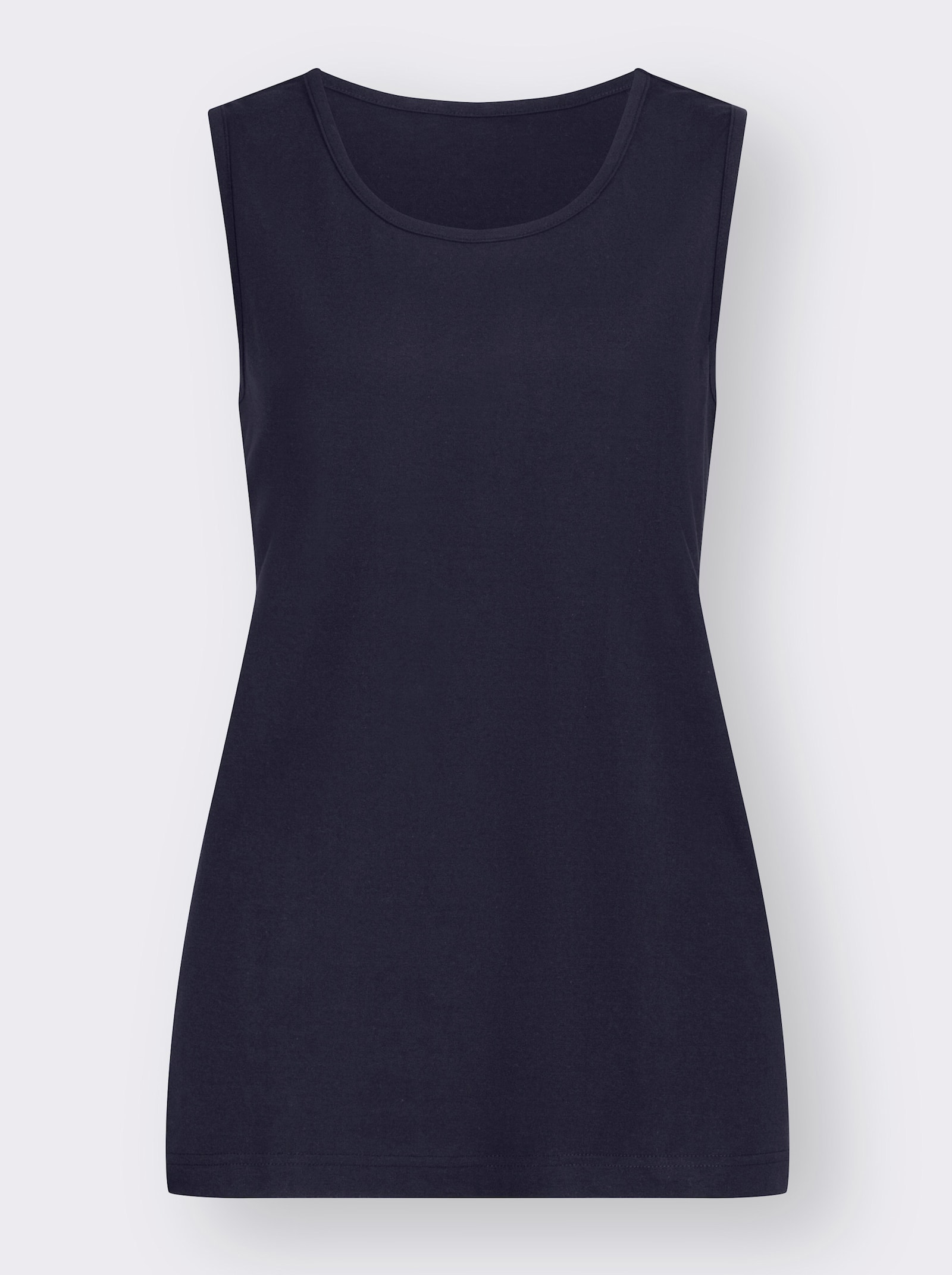 Shirttop mit Rundhals-Ausschnitt - marine