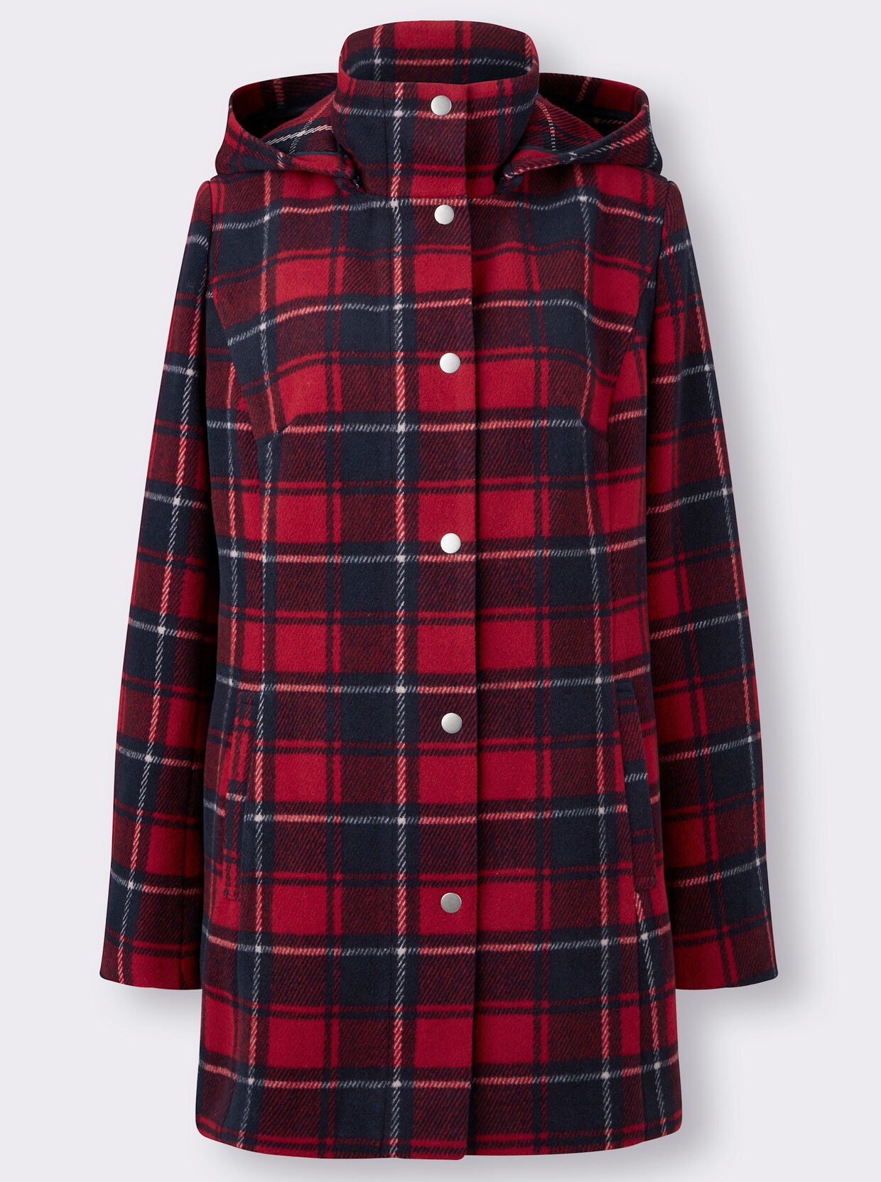 Longjacke - marine-kariert