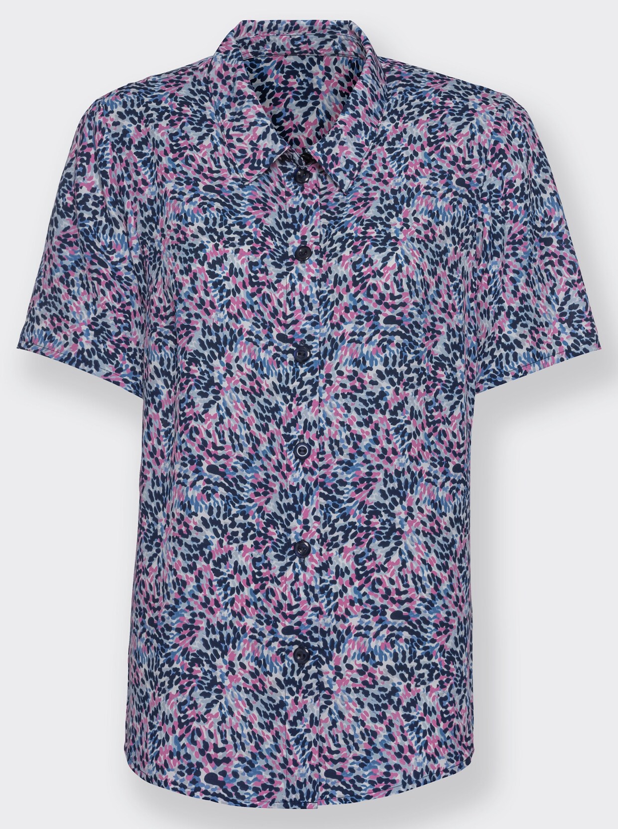 Hemdbluse - orchidee-marine-bedruckt