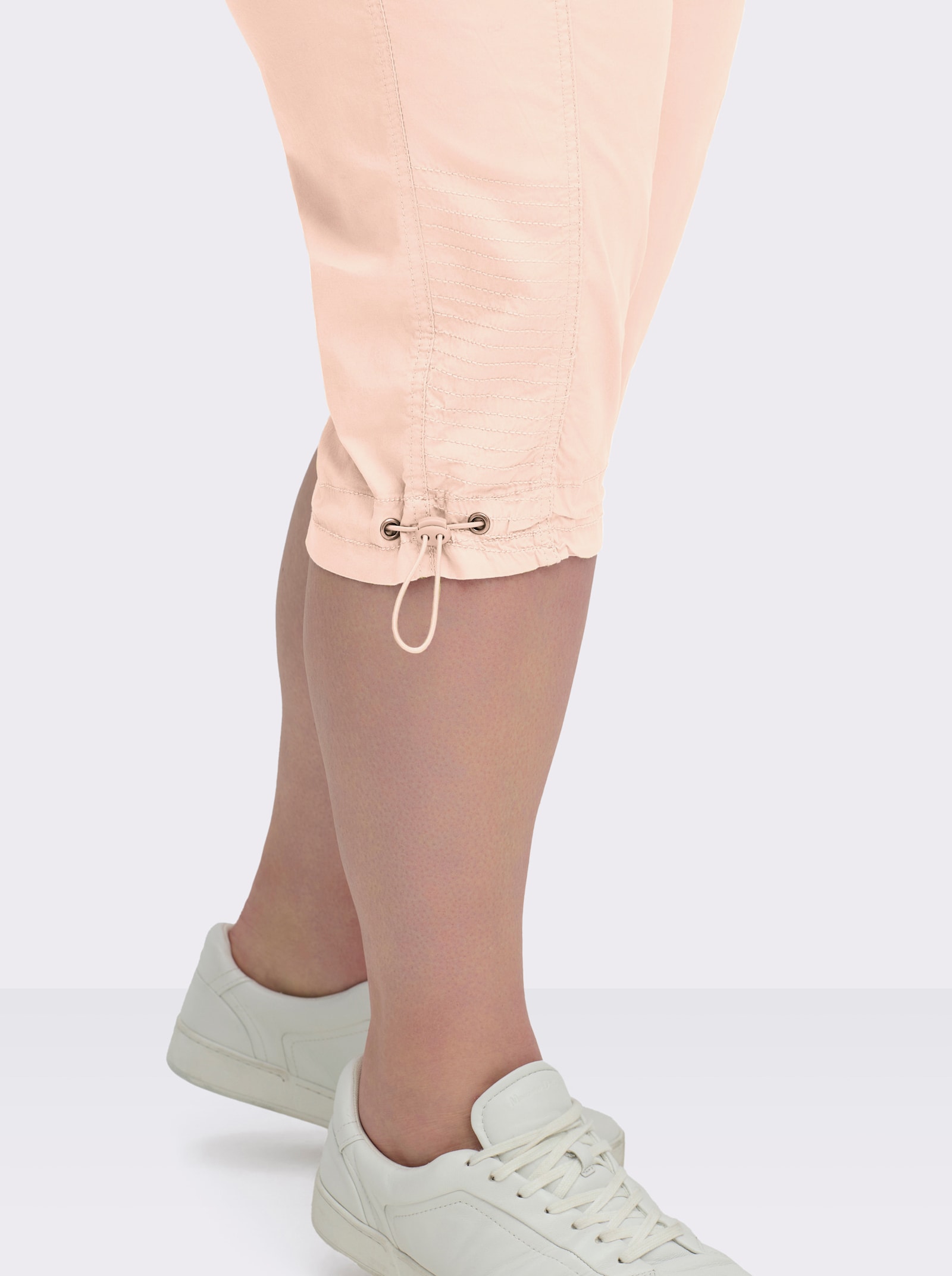 Caprihose mit Gummizug am Beinabschluss - rosé