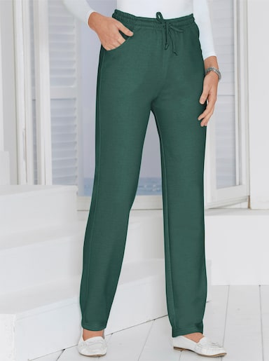 Jerseyhose mit Tunnelzug und Bindeband - moos