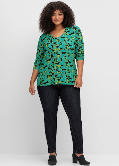 sheego by Joe Browns T-Shirt - schwarz-gemustert