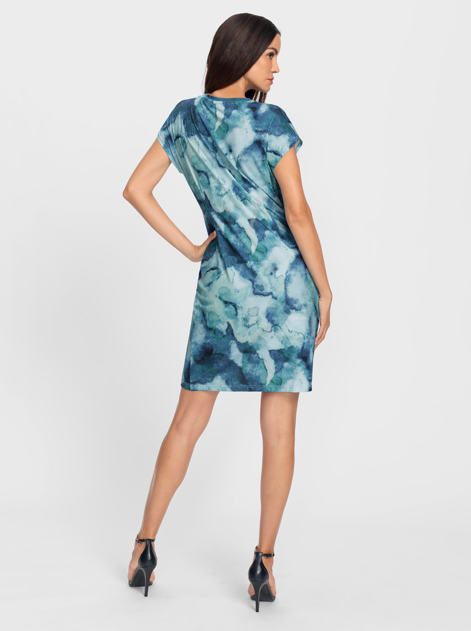 heine Jerseykleid in Koffer-Qualität, knitterfrei - ozean-royalblau-bedruckt