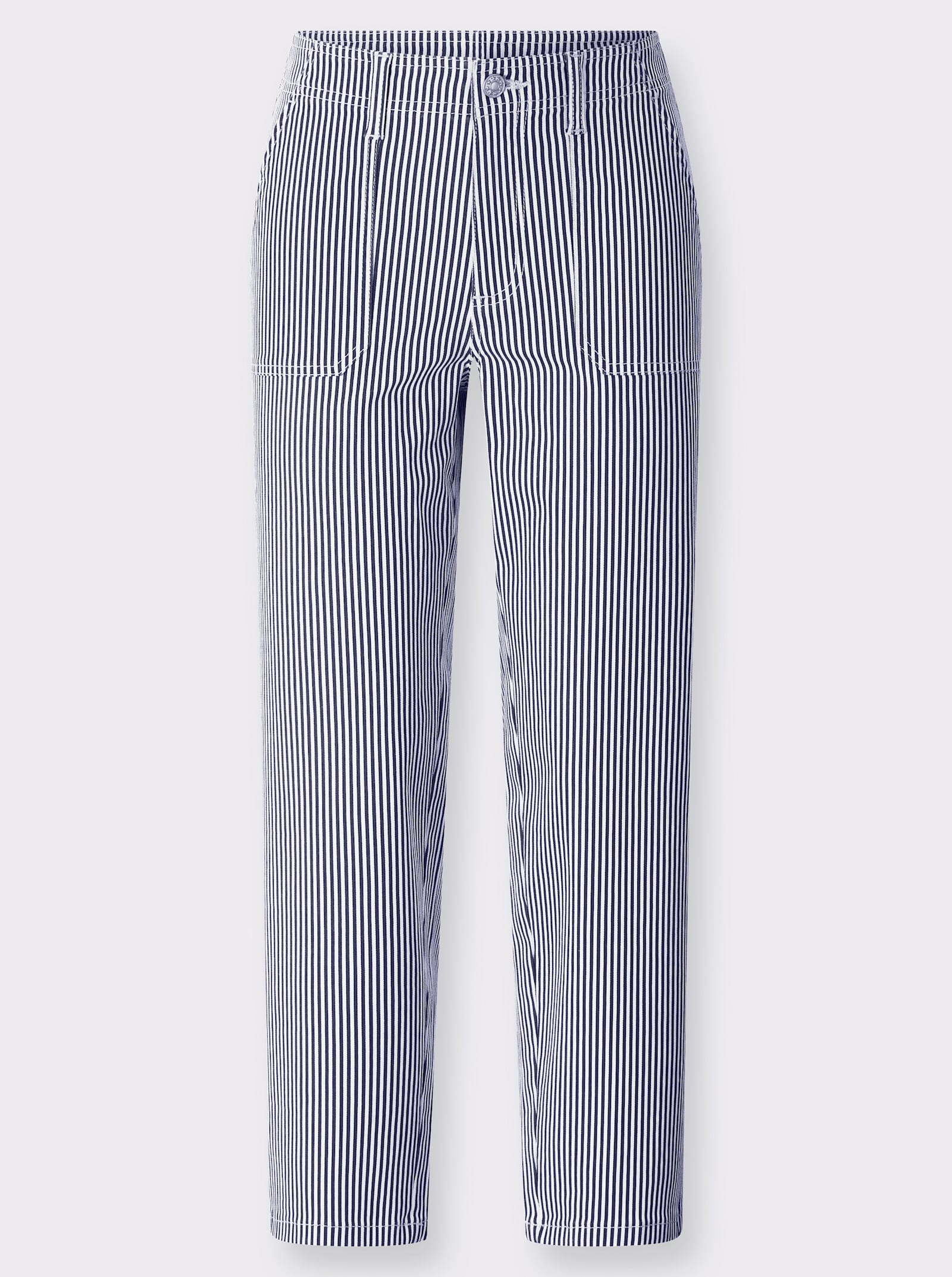 Jeans im Streifen-Dessin - marine-ecru-gestreift