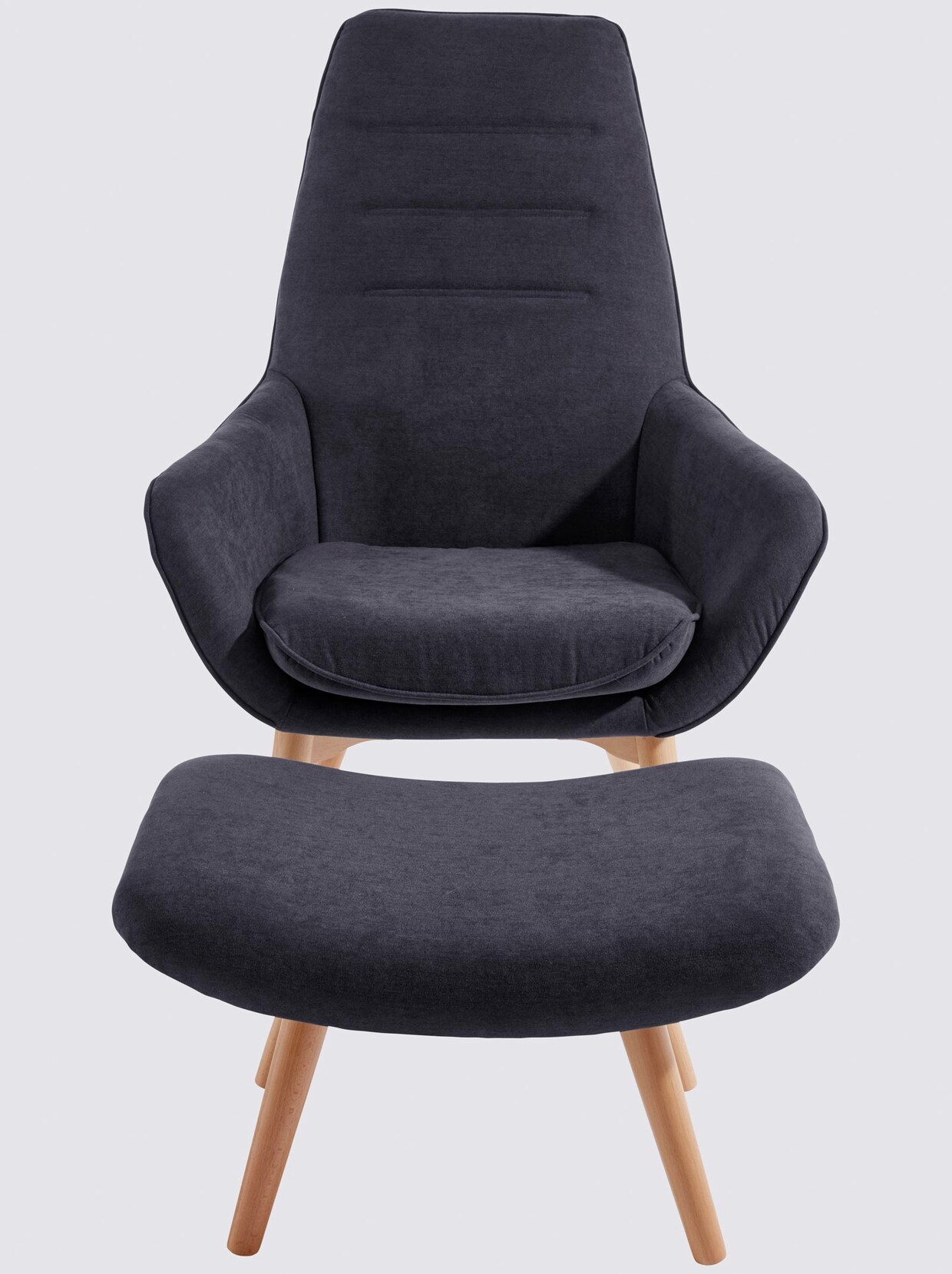 Fauteuil+krukje - antraciet
