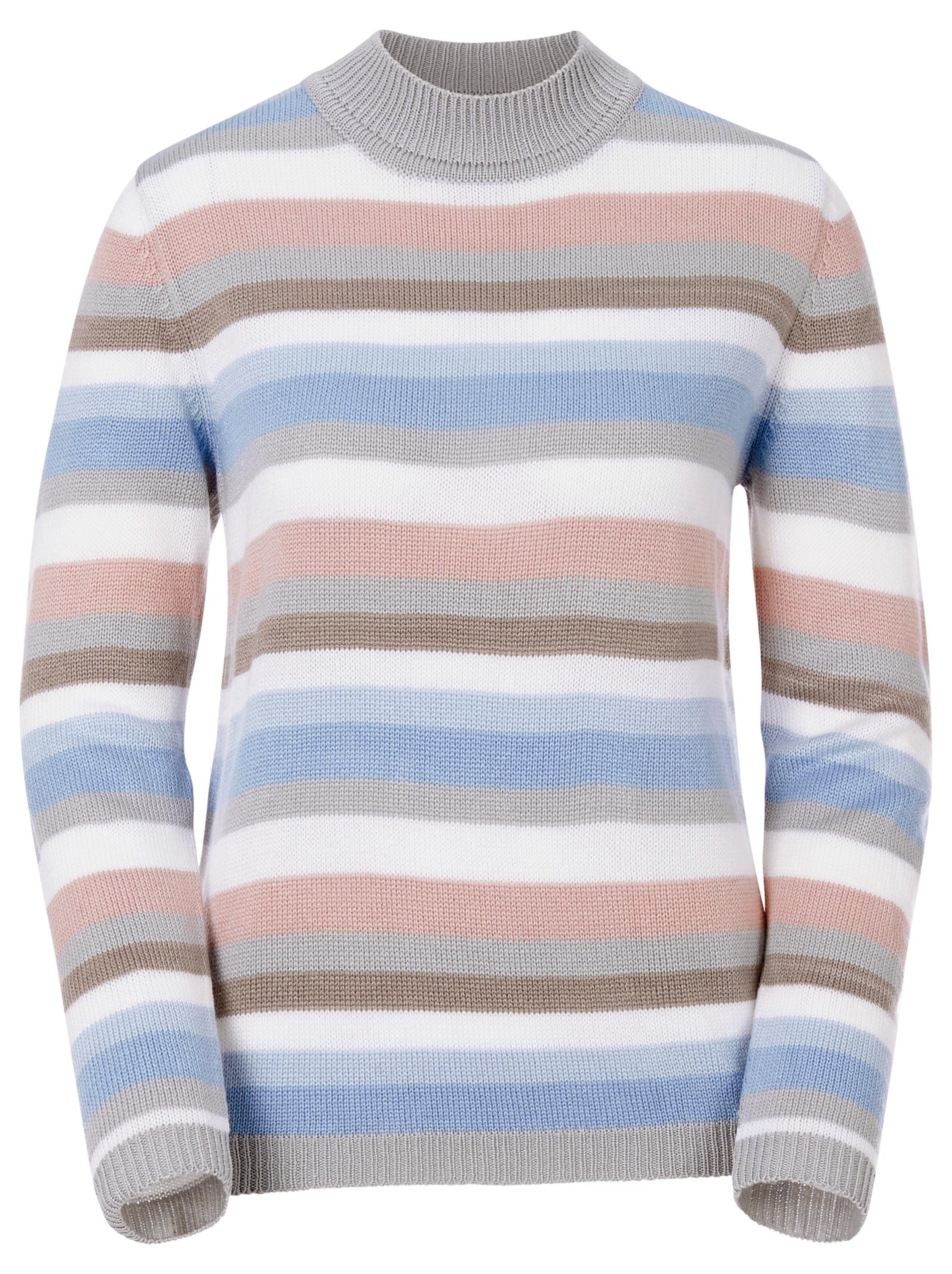 Collection L Pullover - rosé-bleu-geringelt