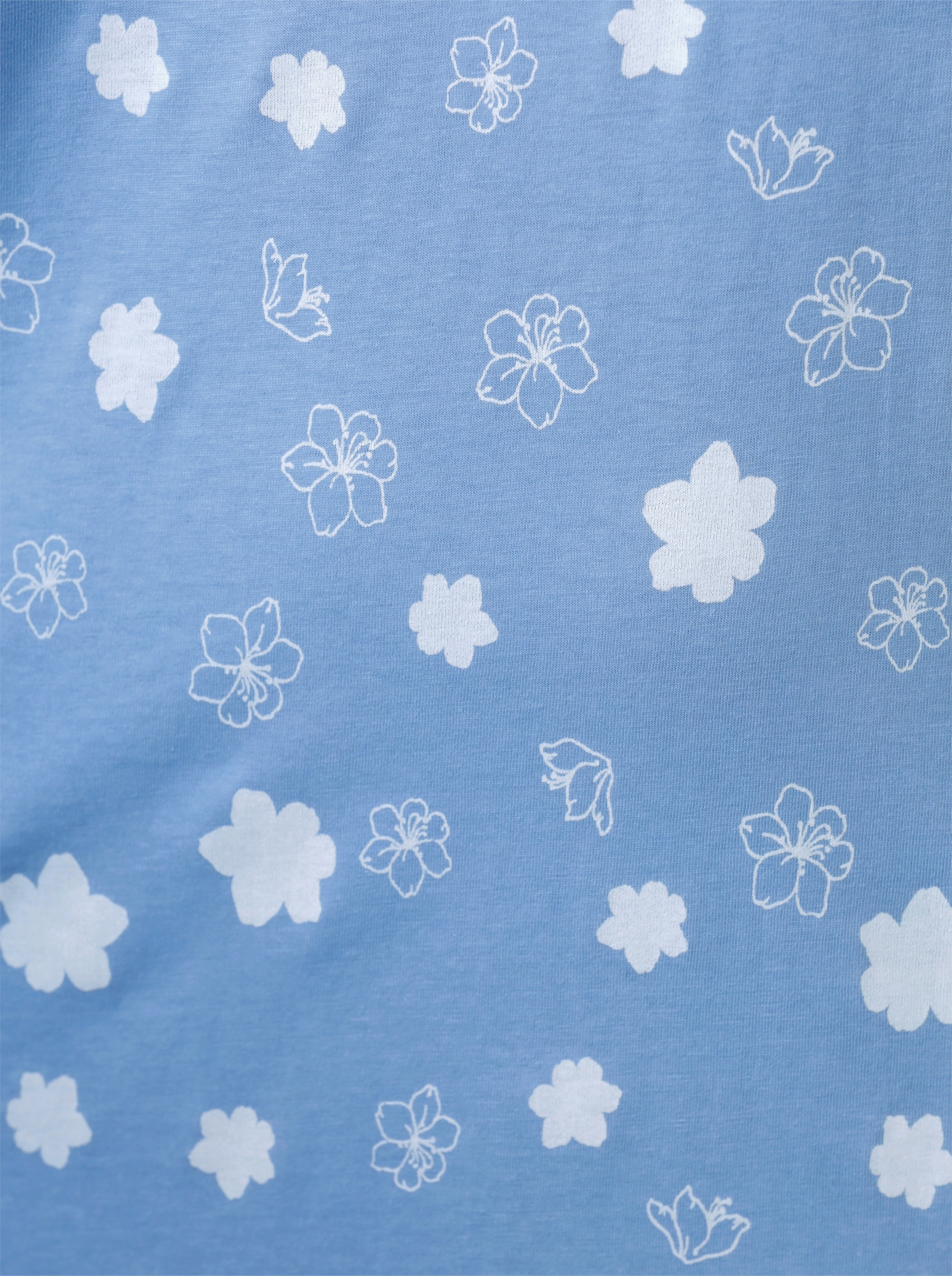 Nachthemden mit Kontrast-Akzenten, im Doppelpack - himmelblau + himmelblau-bedruckt