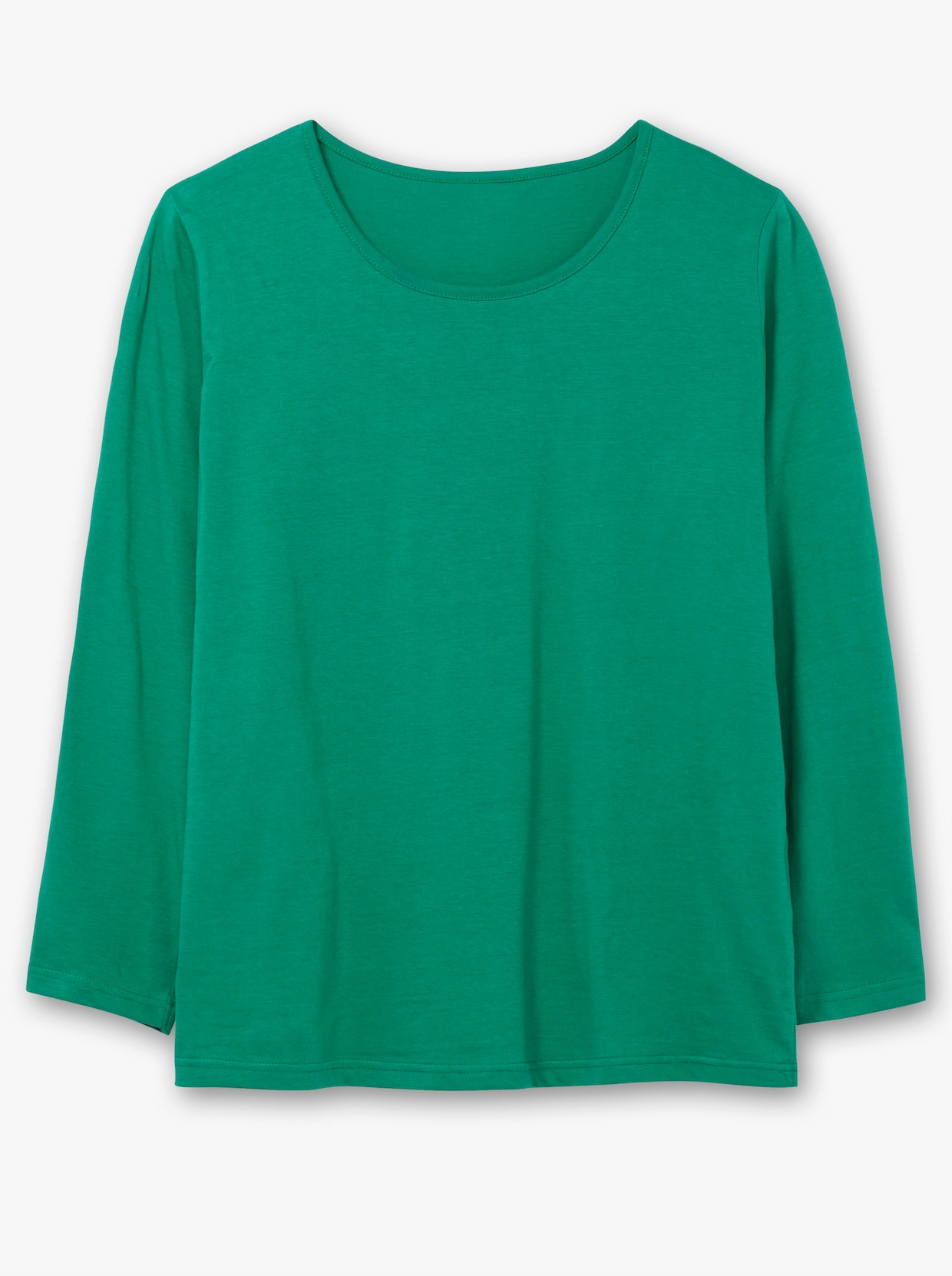 Langarmshirt in reiner Baumwolle - grün